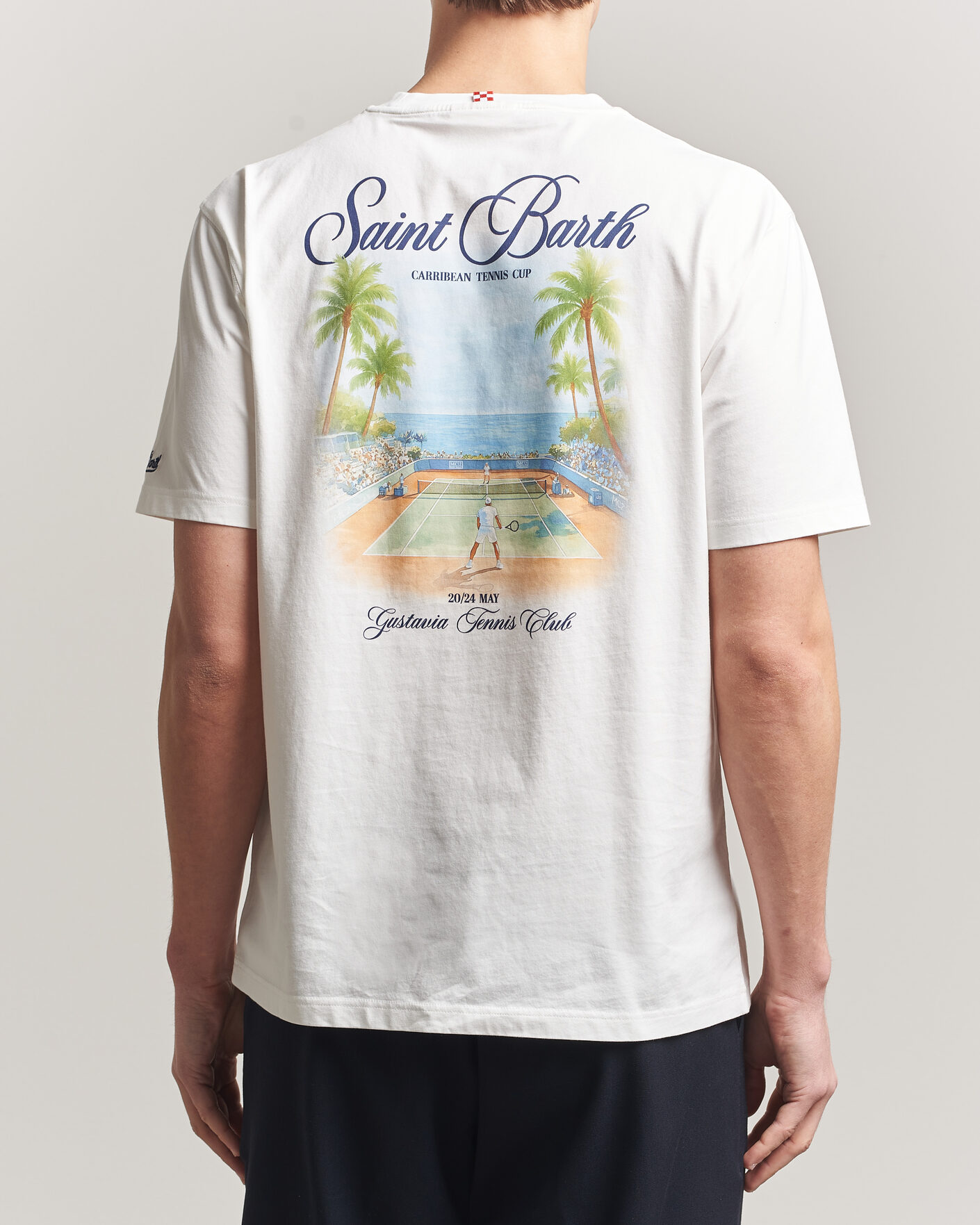 Mies | T-paidat | MC2 Saint Barth | Back Printed Cotton T-Shirt Gustavia Cup