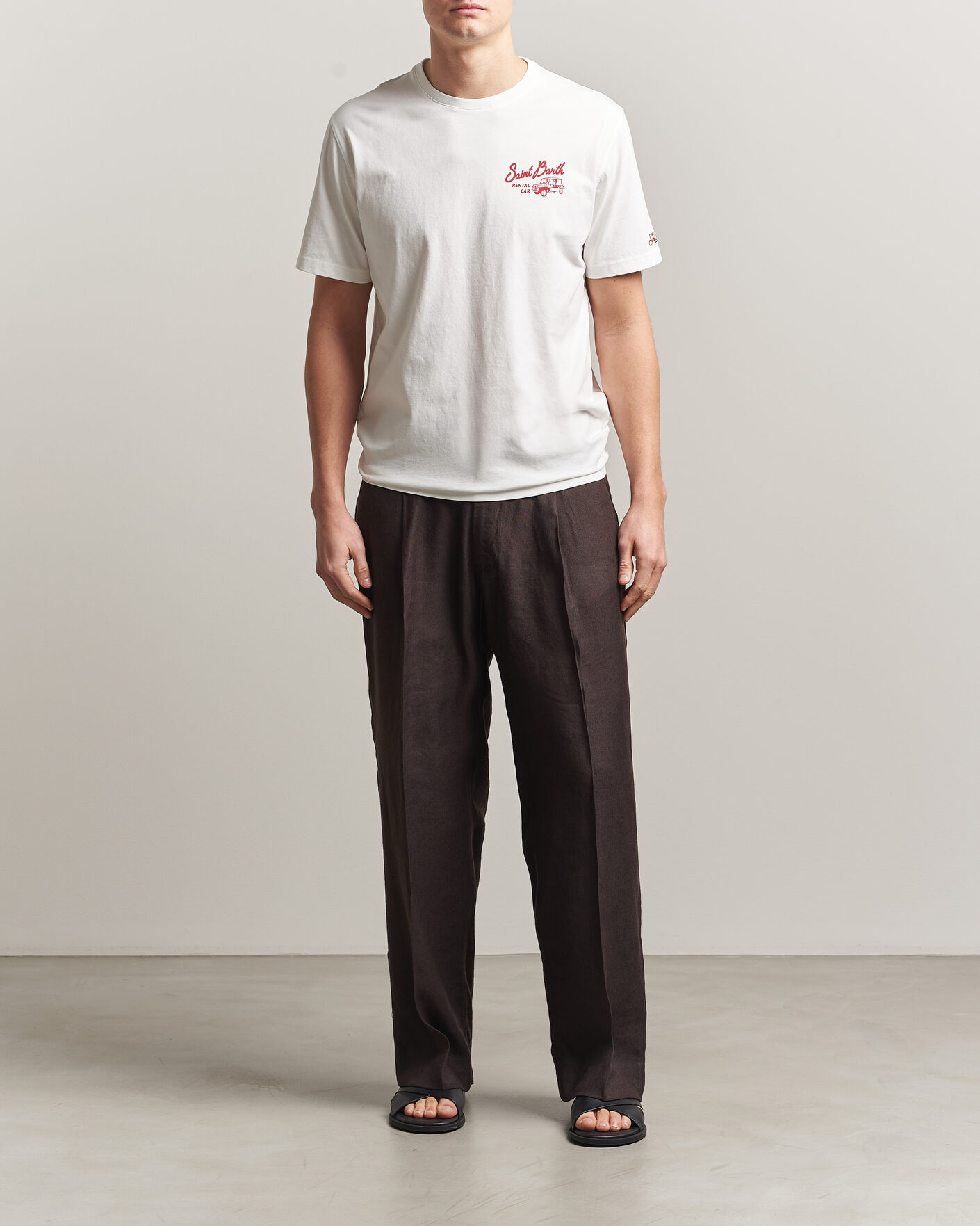 Mies | T-paidat | MC2 Saint Barth | Back Printed Cotton T-Shirt Rental Car