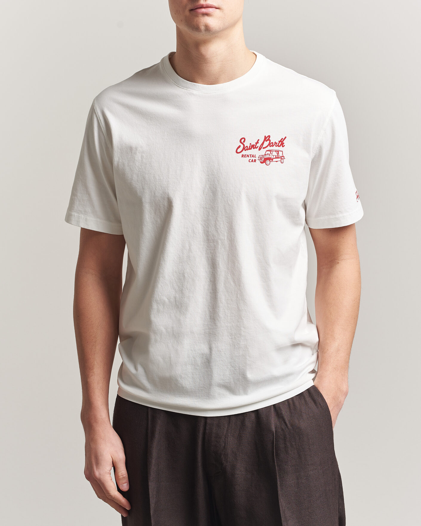 Mies | T-paidat | MC2 Saint Barth | Back Printed Cotton T-Shirt Rental Car