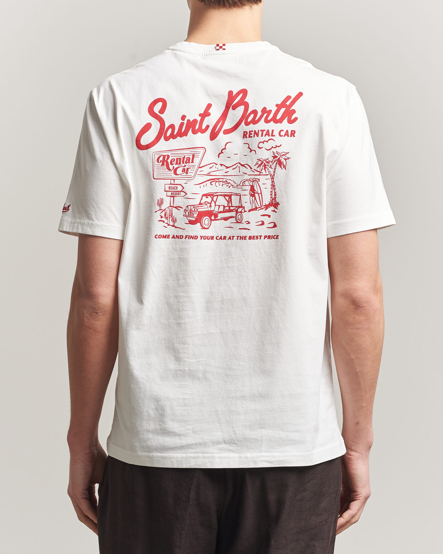Mies | T-paidat | MC2 Saint Barth | Back Printed Cotton T-Shirt Rental Car