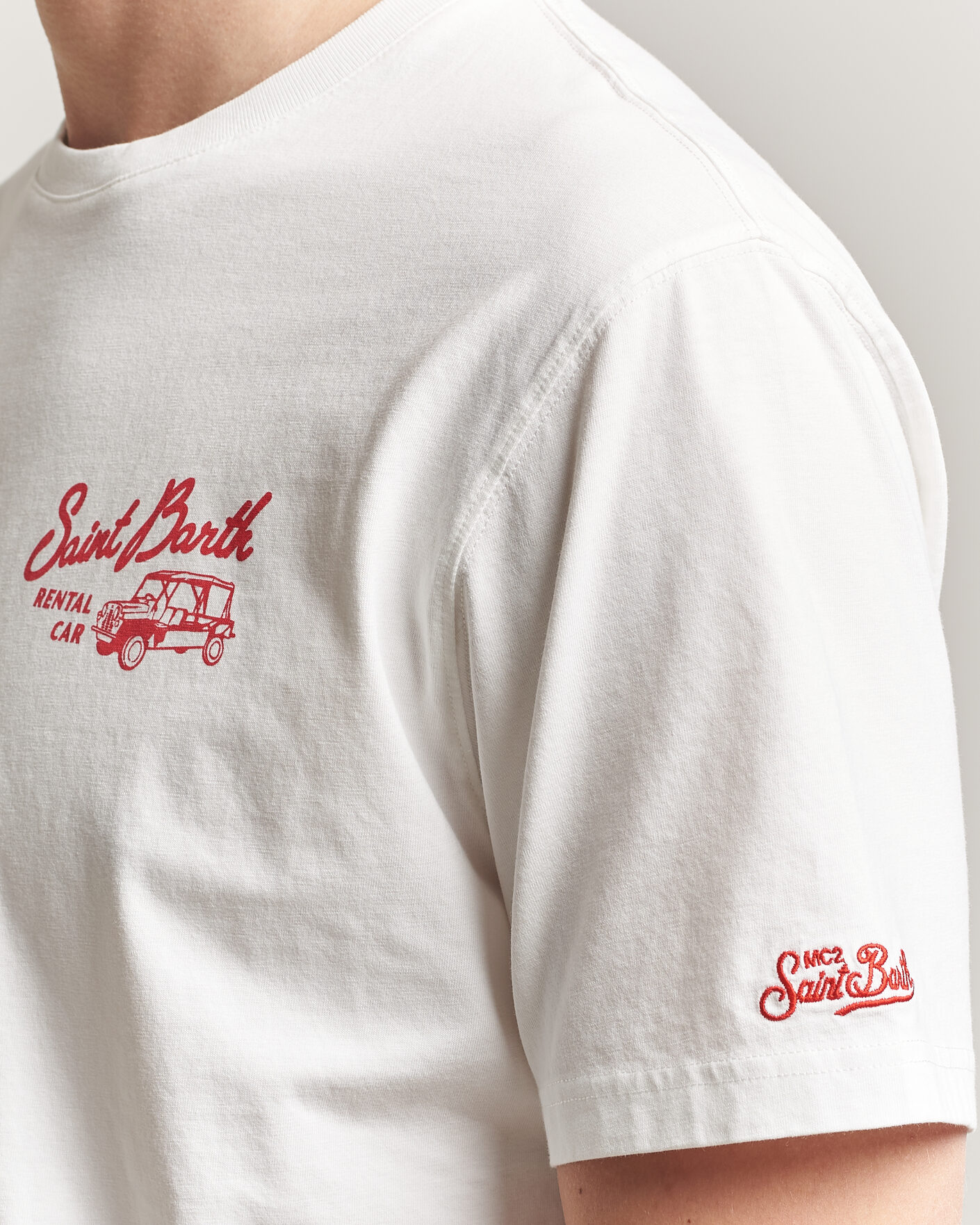 Mies | T-paidat | MC2 Saint Barth | Back Printed Cotton T-Shirt Rental Car