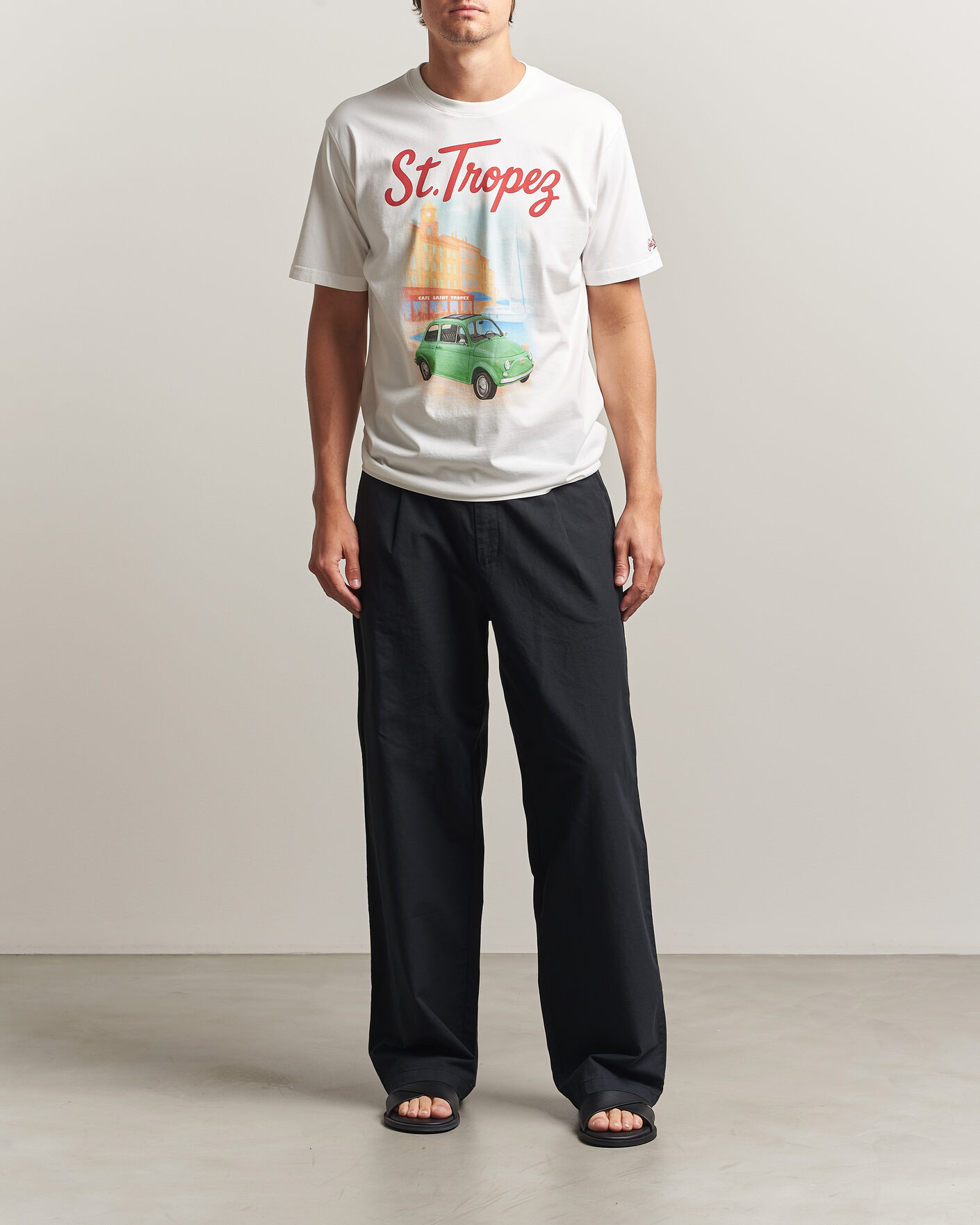Mies | T-paidat | MC2 Saint Barth | Printed Cotton T-Shirt St Tropez Car