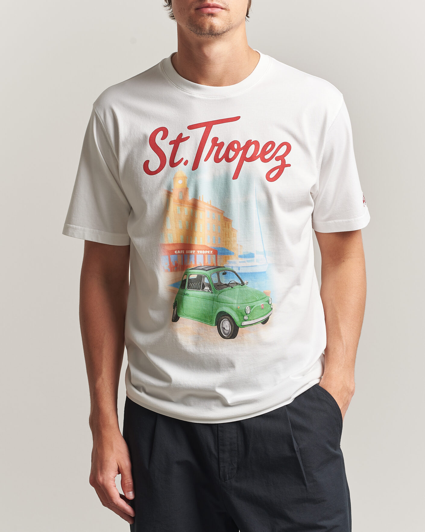 Mies | T-paidat | MC2 Saint Barth | Printed Cotton T-Shirt St Tropez Car