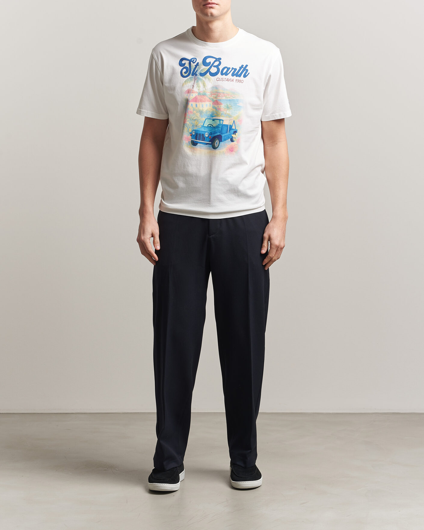 Mies | T-paidat | MC2 Saint Barth | Printed Cotton T-Shirt Ibiscus Car