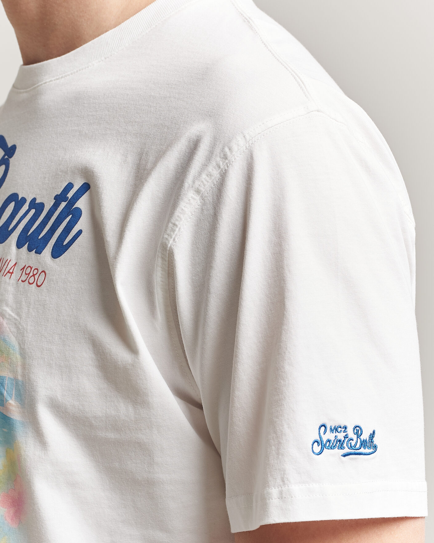 Mies | T-paidat | MC2 Saint Barth | Printed Cotton T-Shirt Ibiscus Car