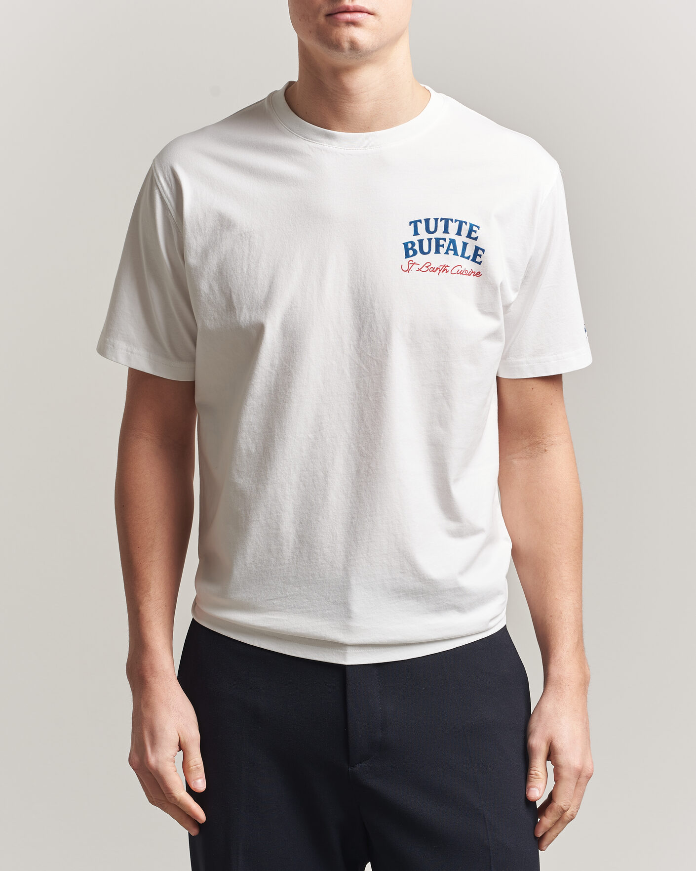 Mies | T-paidat | MC2 Saint Barth | Back Printed Cotton T-Shirt Bufale