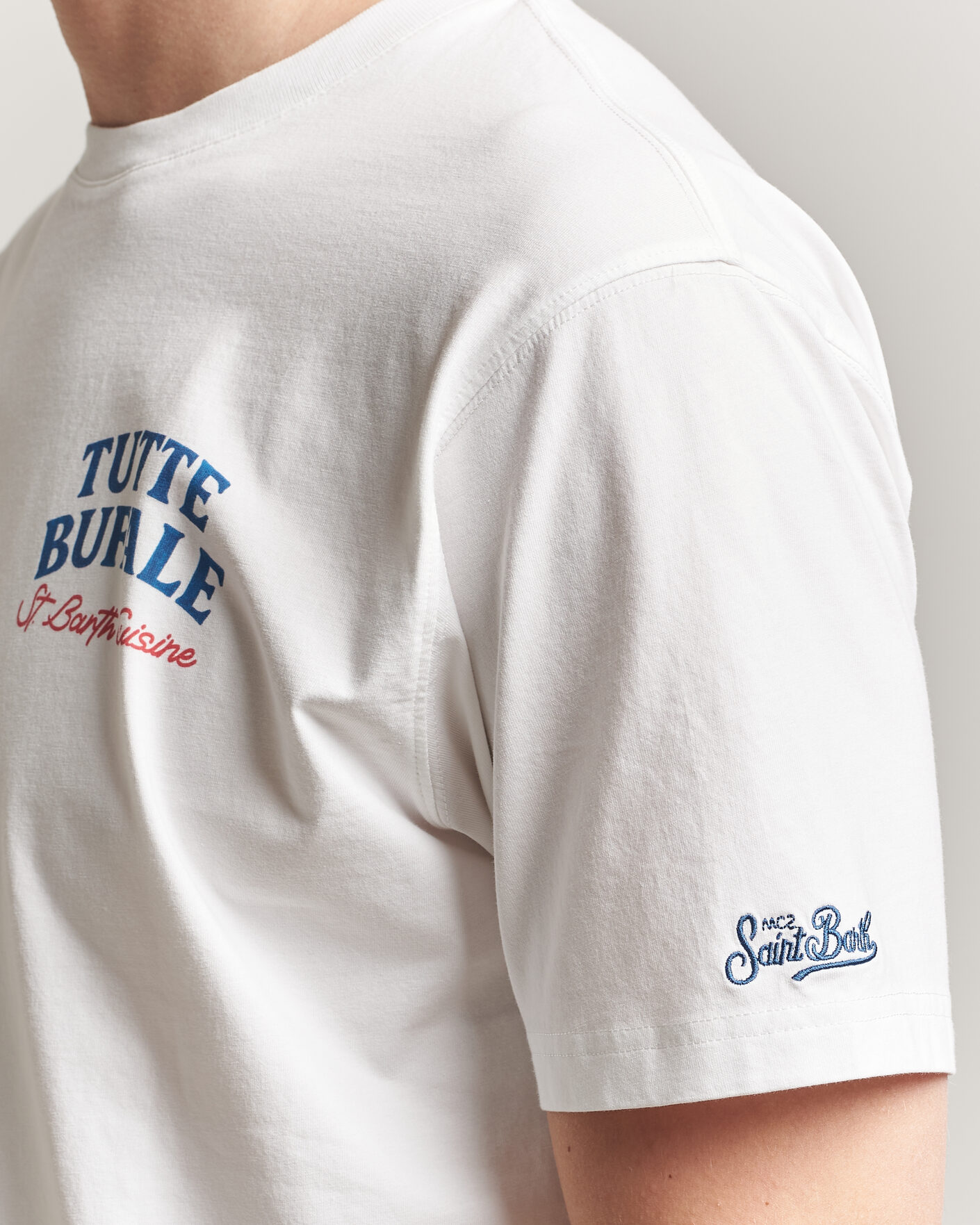 Mies | T-paidat | MC2 Saint Barth | Back Printed Cotton T-Shirt Bufale