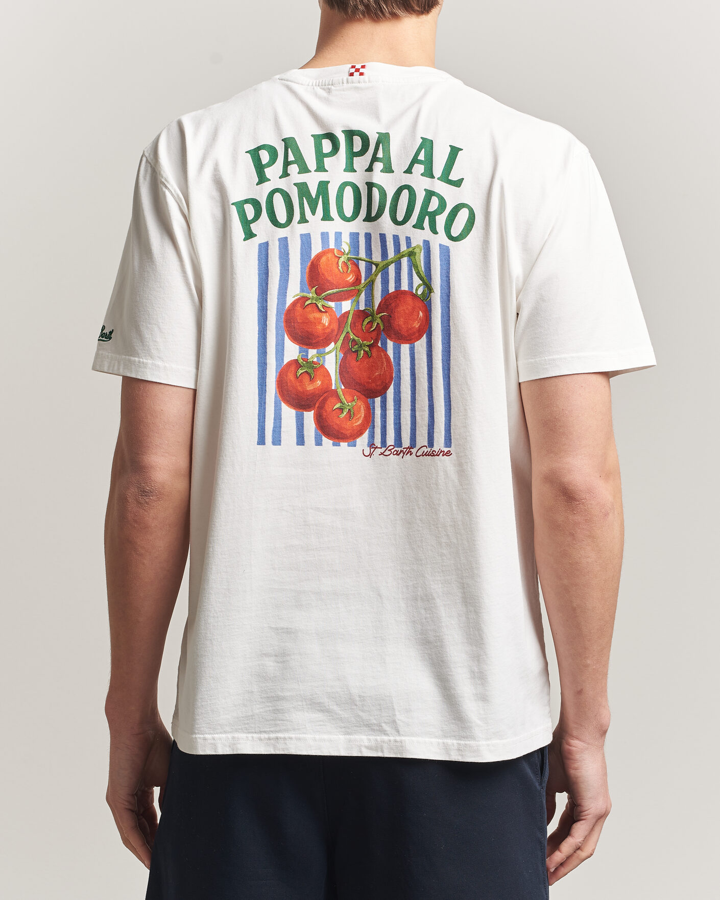 Mies | T-paidat | MC2 Saint Barth | Back Printed Cotton T-Shirt Pappa Pomodoro