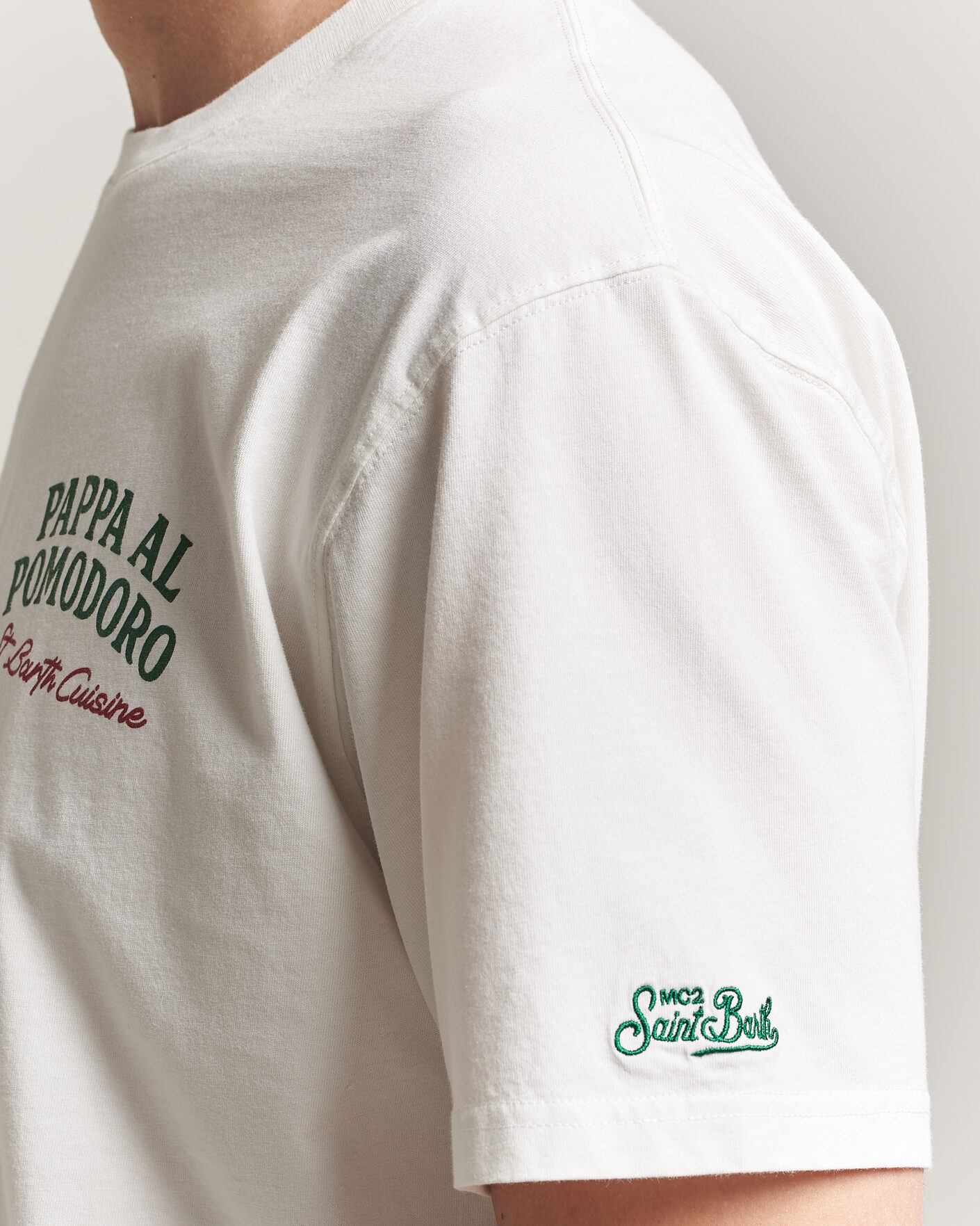 Mies | T-paidat | MC2 Saint Barth | Back Printed Cotton T-Shirt Pappa Pomodoro