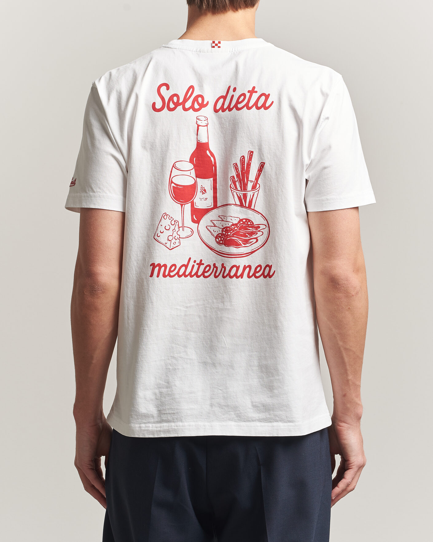 Mies | T-paidat | MC2 Saint Barth | Back Printed Cotton T-Shirt Dieta Mediterranea