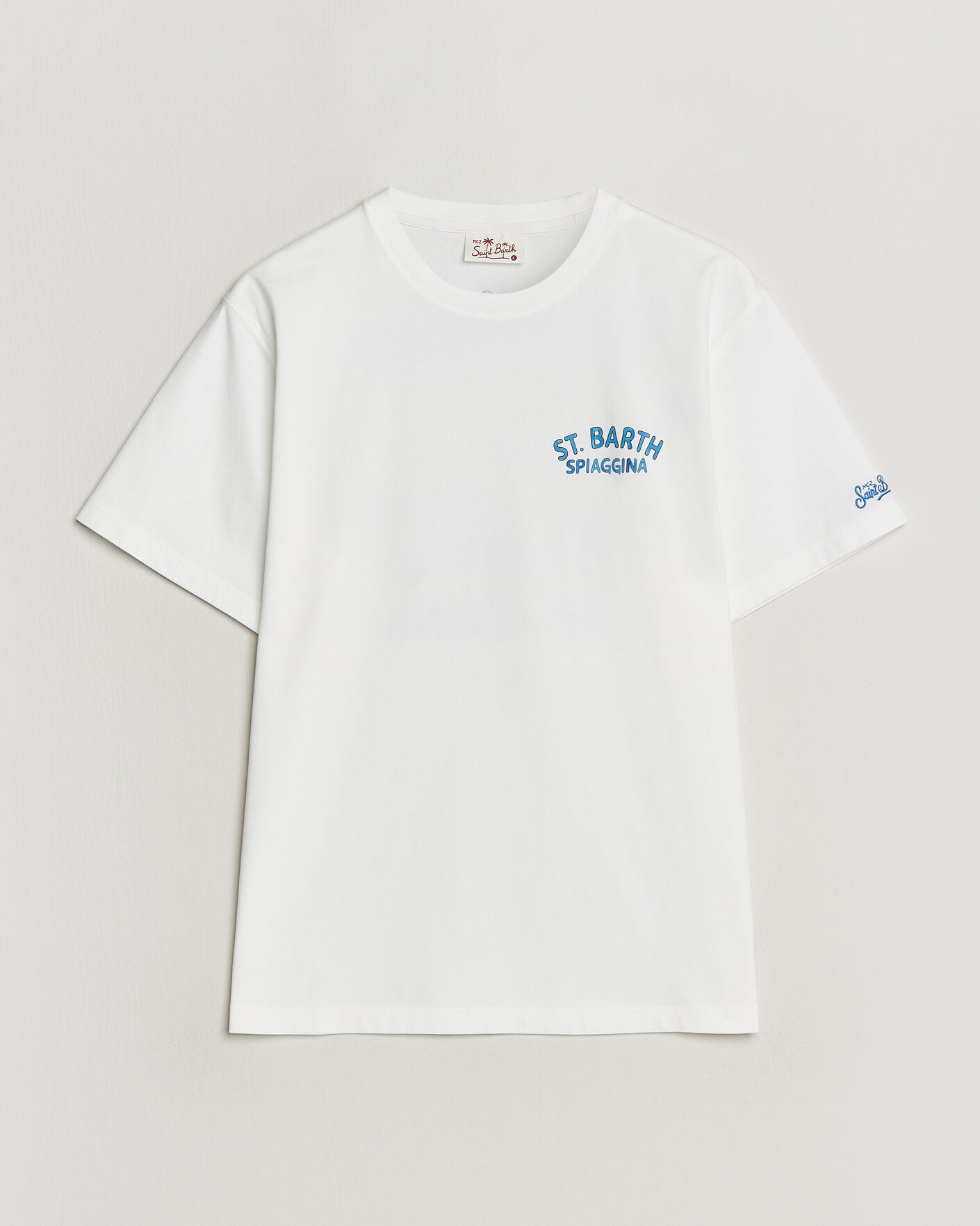 Mies | T-paidat | MC2 Saint Barth | Back Printed Cotton T-Shirt Spiaggina