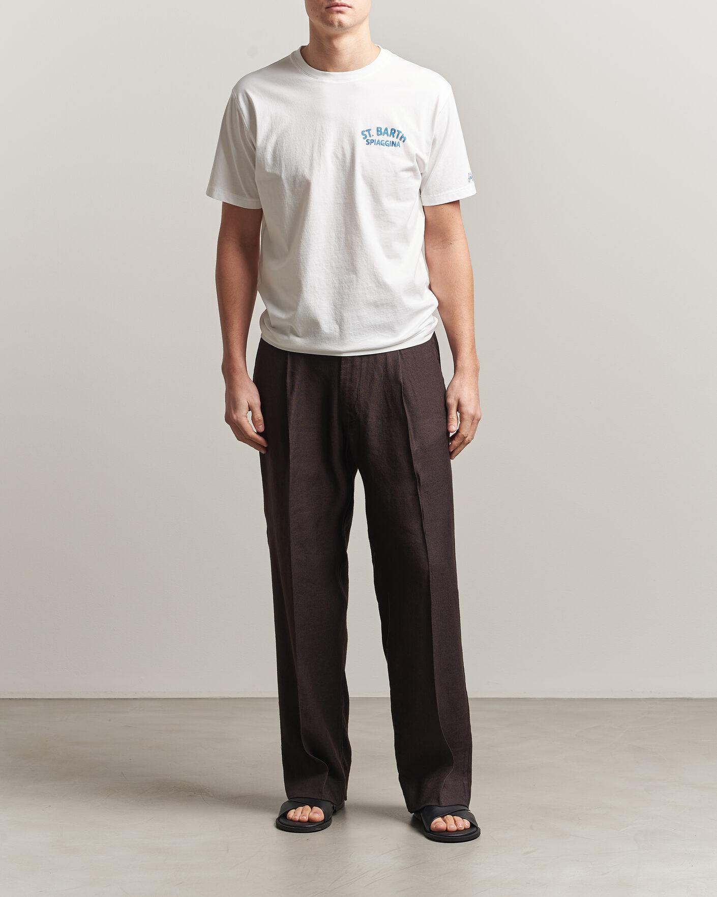 Mies | T-paidat | MC2 Saint Barth | Back Printed Cotton T-Shirt Spiaggina