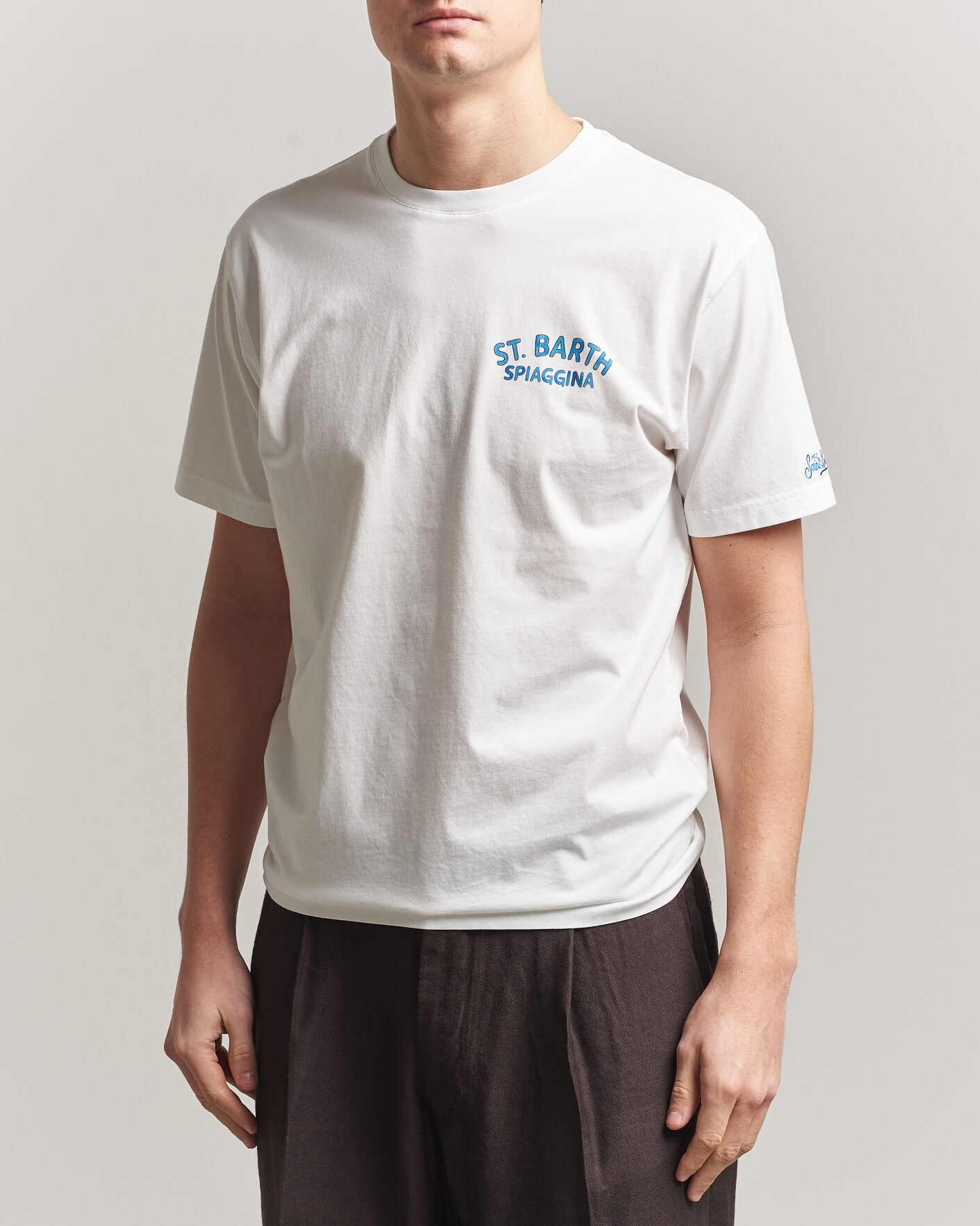 Mies | T-paidat | MC2 Saint Barth | Back Printed Cotton T-Shirt Spiaggina