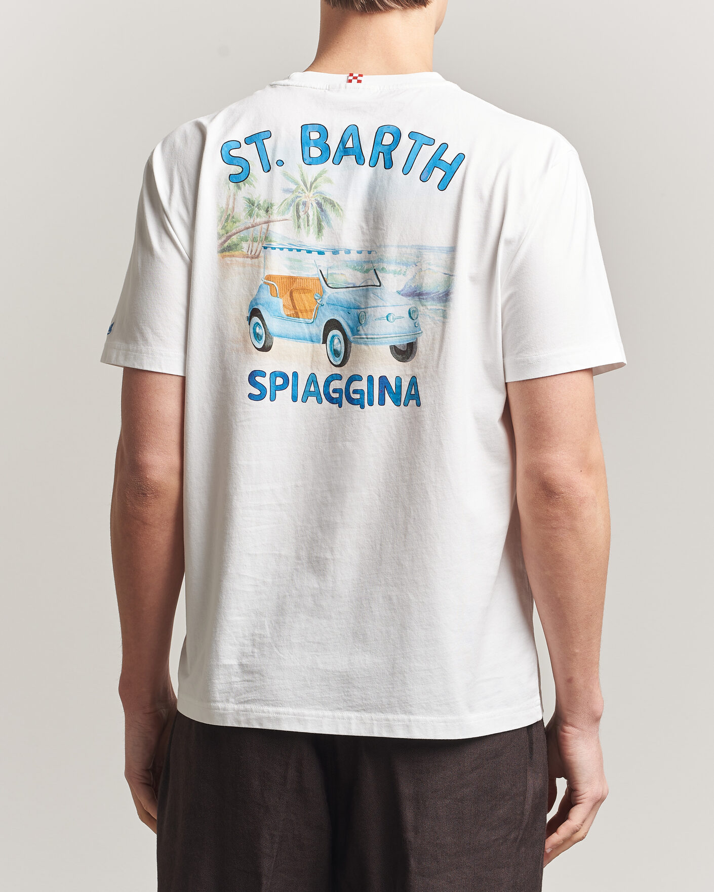 Mies | T-paidat | MC2 Saint Barth | Back Printed Cotton T-Shirt Spiaggina