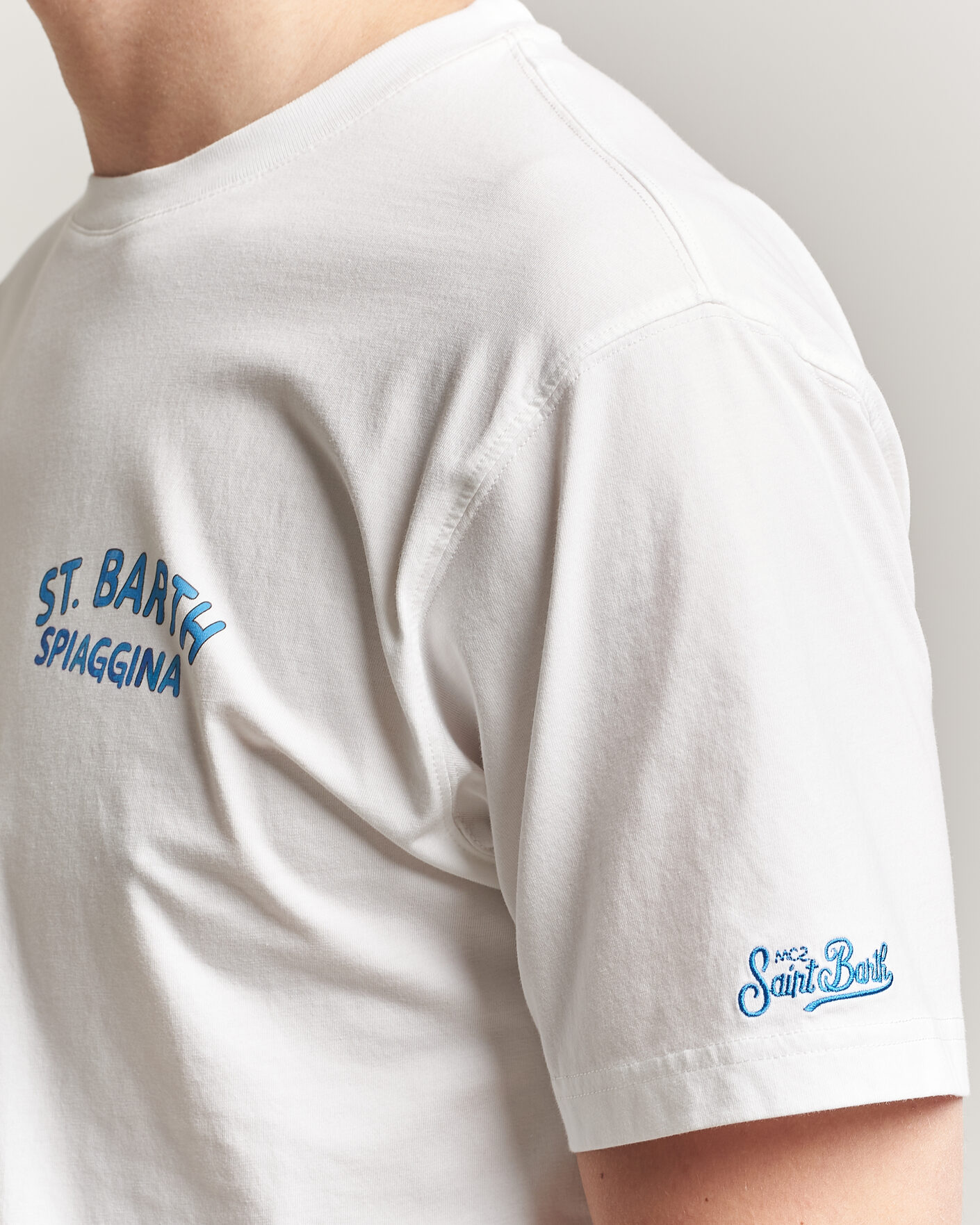 Mies | T-paidat | MC2 Saint Barth | Back Printed Cotton T-Shirt Spiaggina