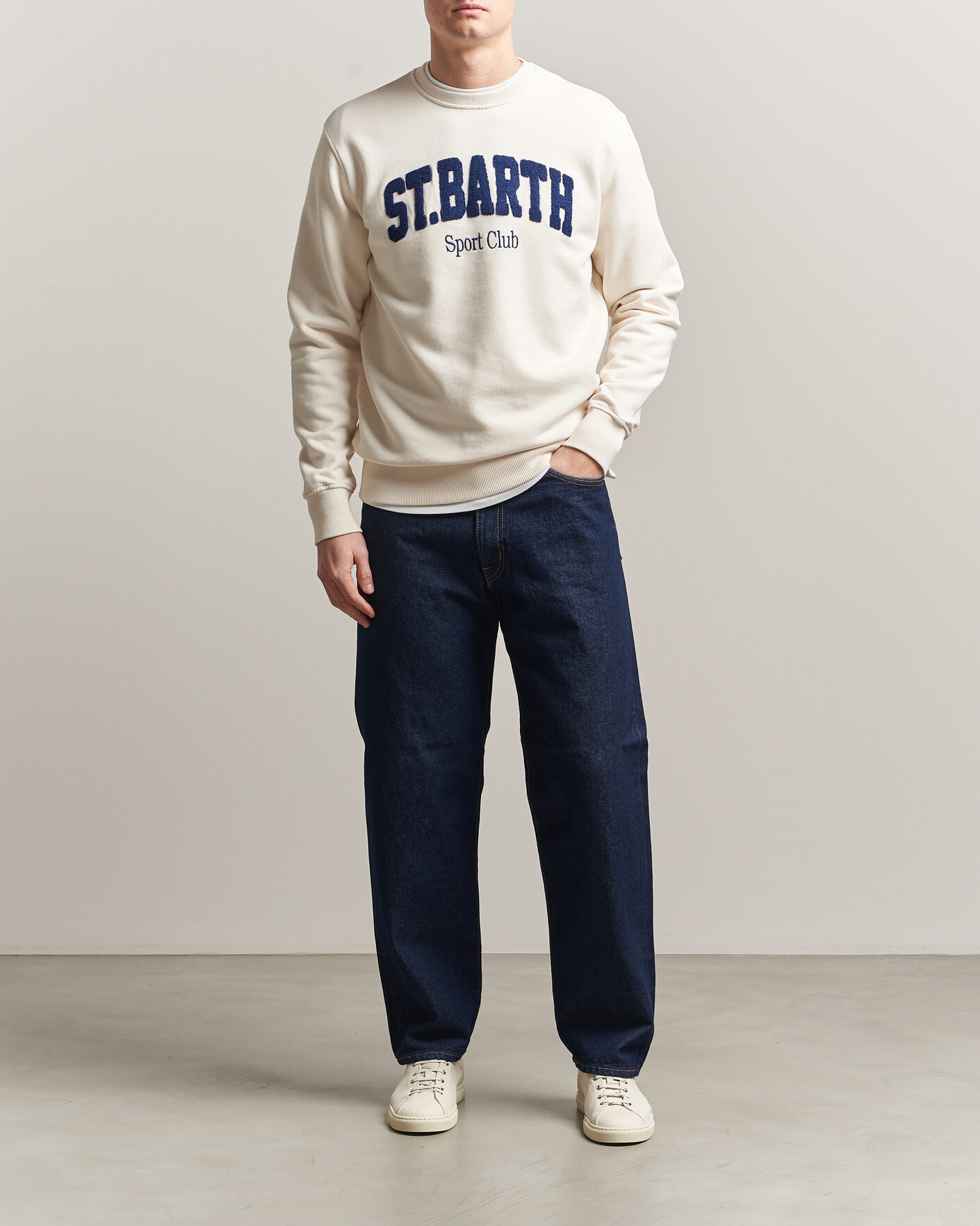 Mies | Puserot | MC2 Saint Barth | Terry Cotton Logo Sweatshirt Off White