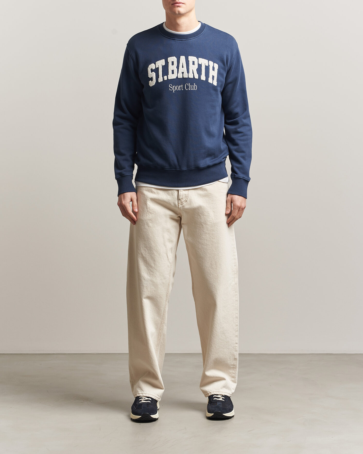 Mies | Puserot | MC2 Saint Barth | Terry Cotton Logo Sweatshirt Navy