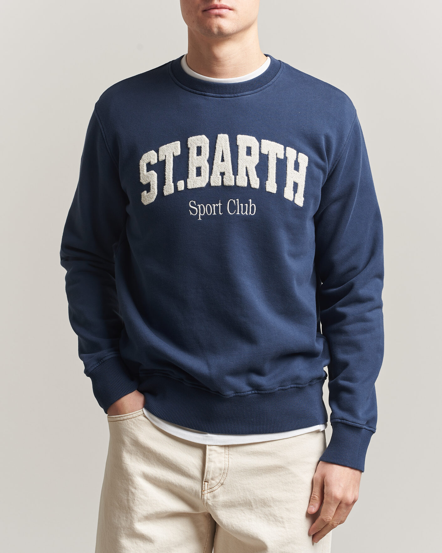 Mies | Puserot | MC2 Saint Barth | Terry Cotton Logo Sweatshirt Navy