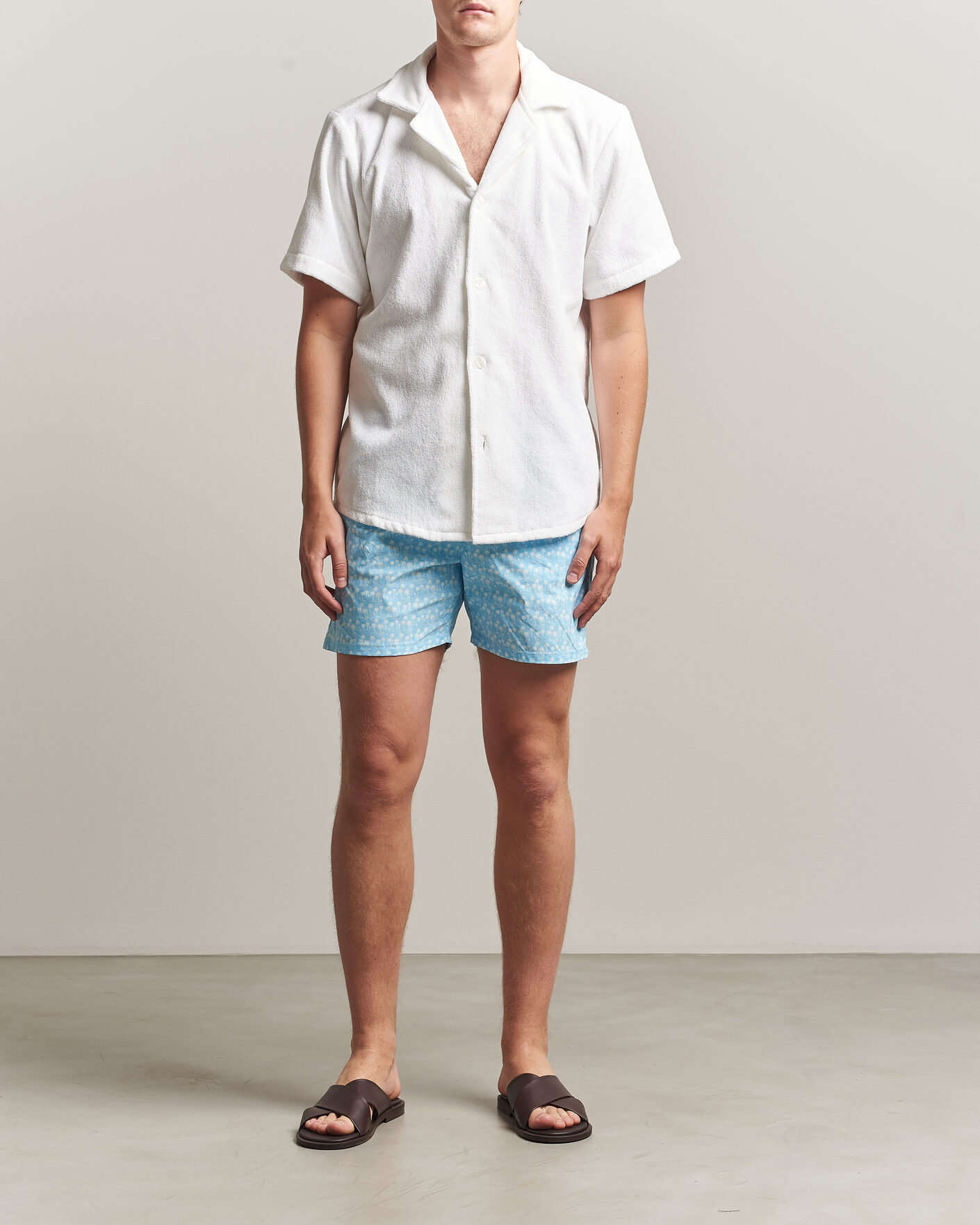 Mies | Uimahousut | MC2 Saint Barth | Printed Swim Shorts Blue Palms