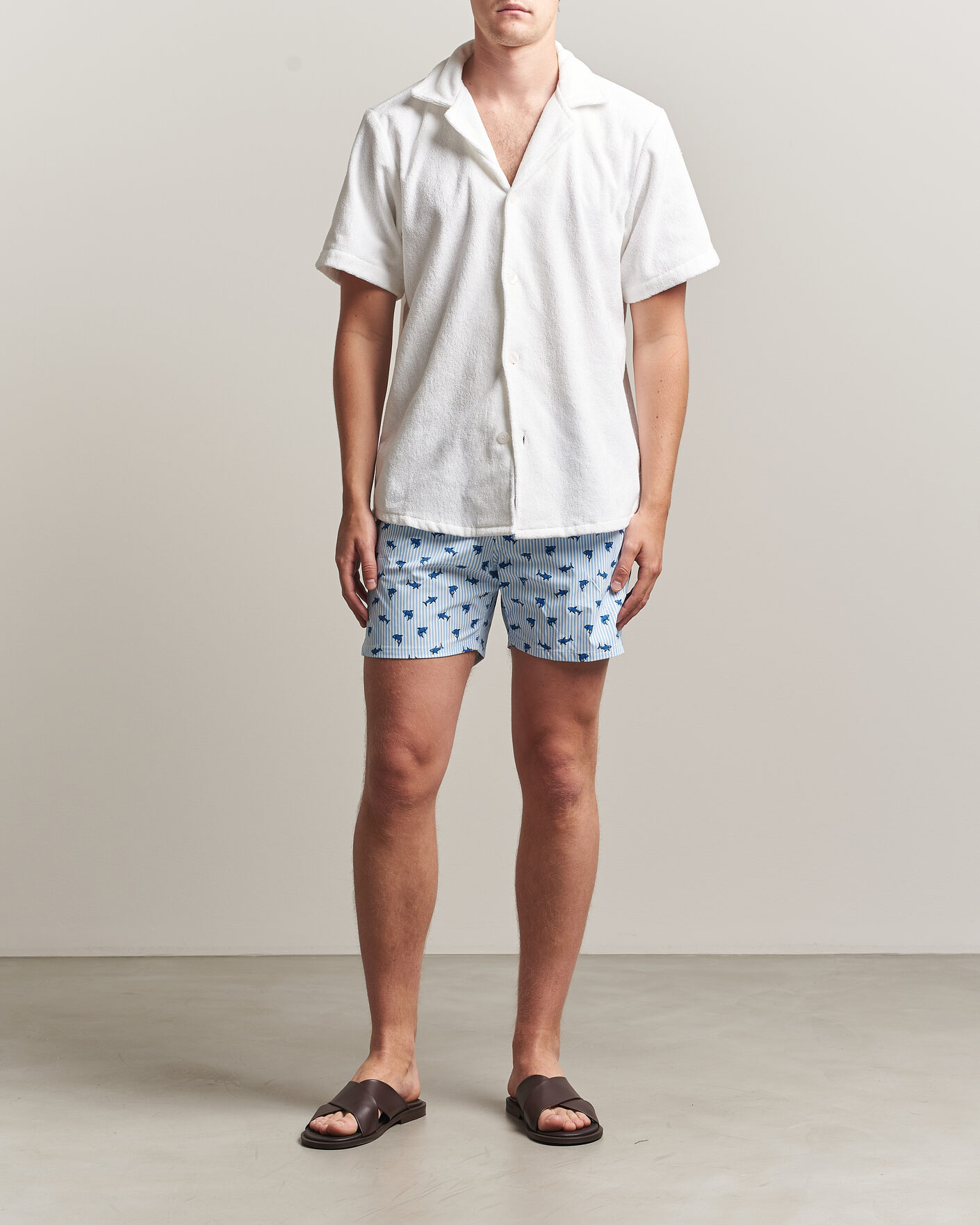 Mies | Uimahousut | MC2 Saint Barth | Printed Swim Shorts Blue Sharks
