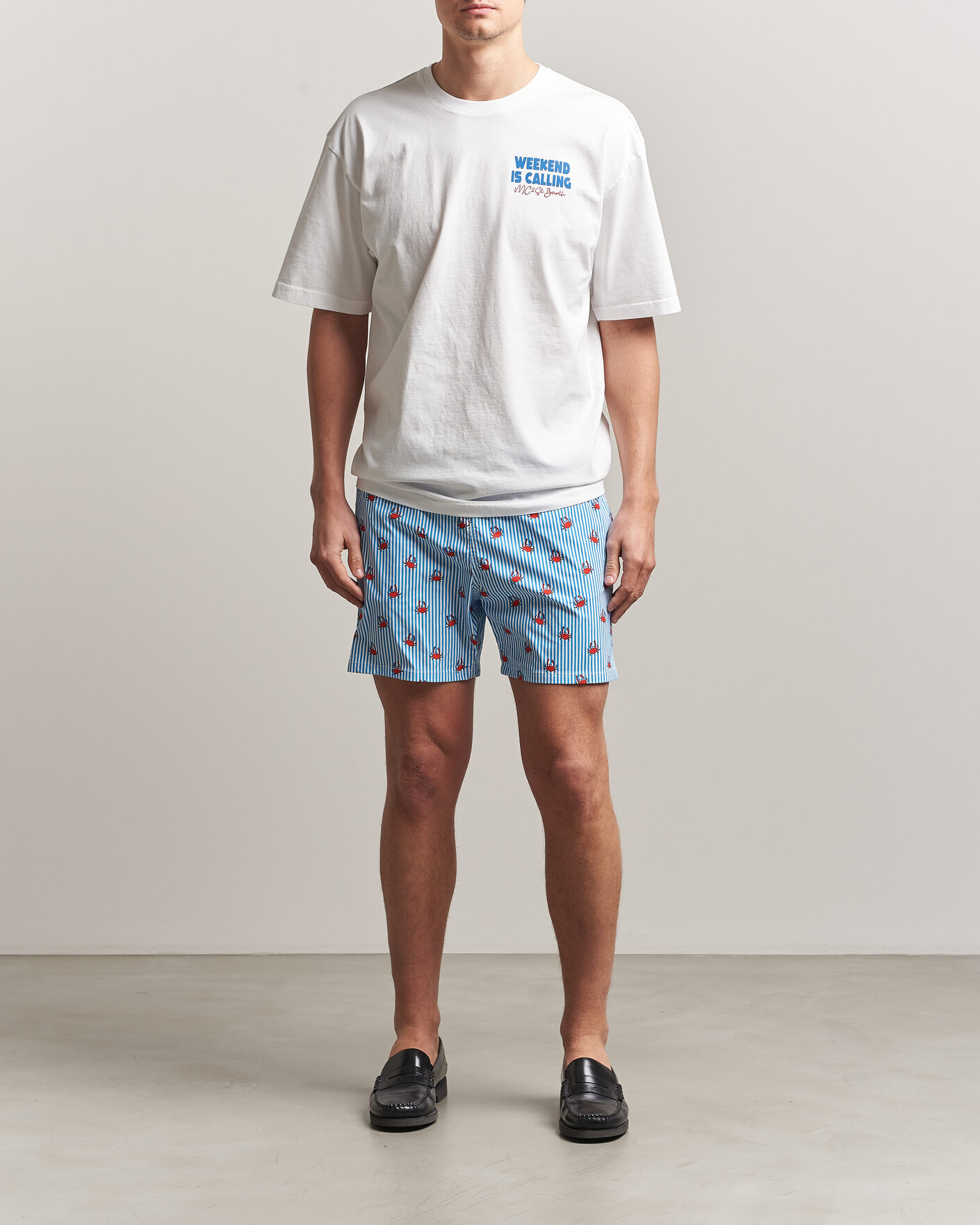 Mies | Uimahousut | MC2 Saint Barth | Printed Swim Shorts Blue Crabs
