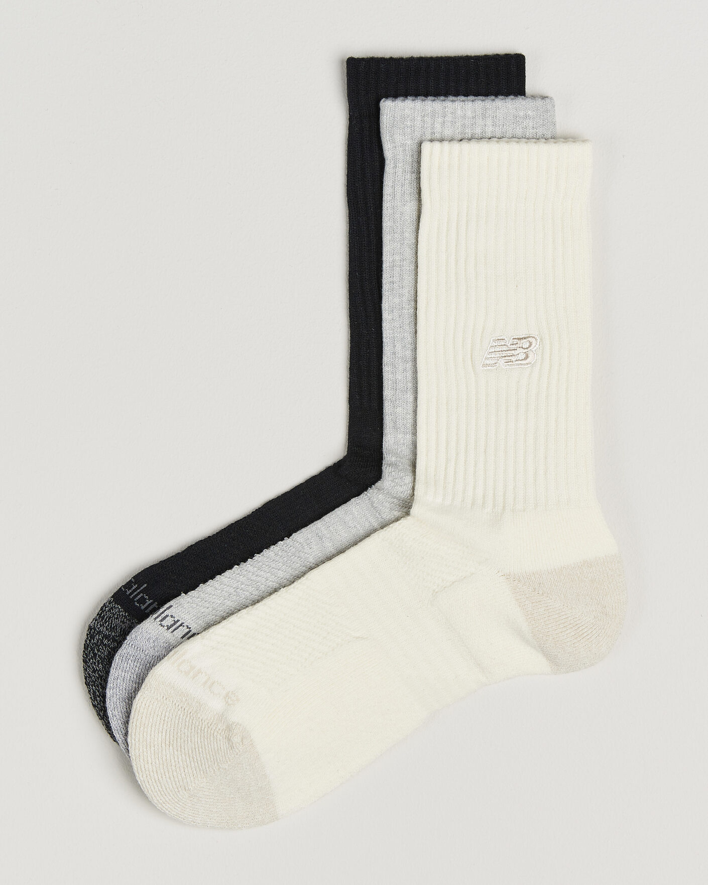Mies | Alusvaatteet | New Balance | 3-Pack Active Premium Crew Socks Black/White/Grey