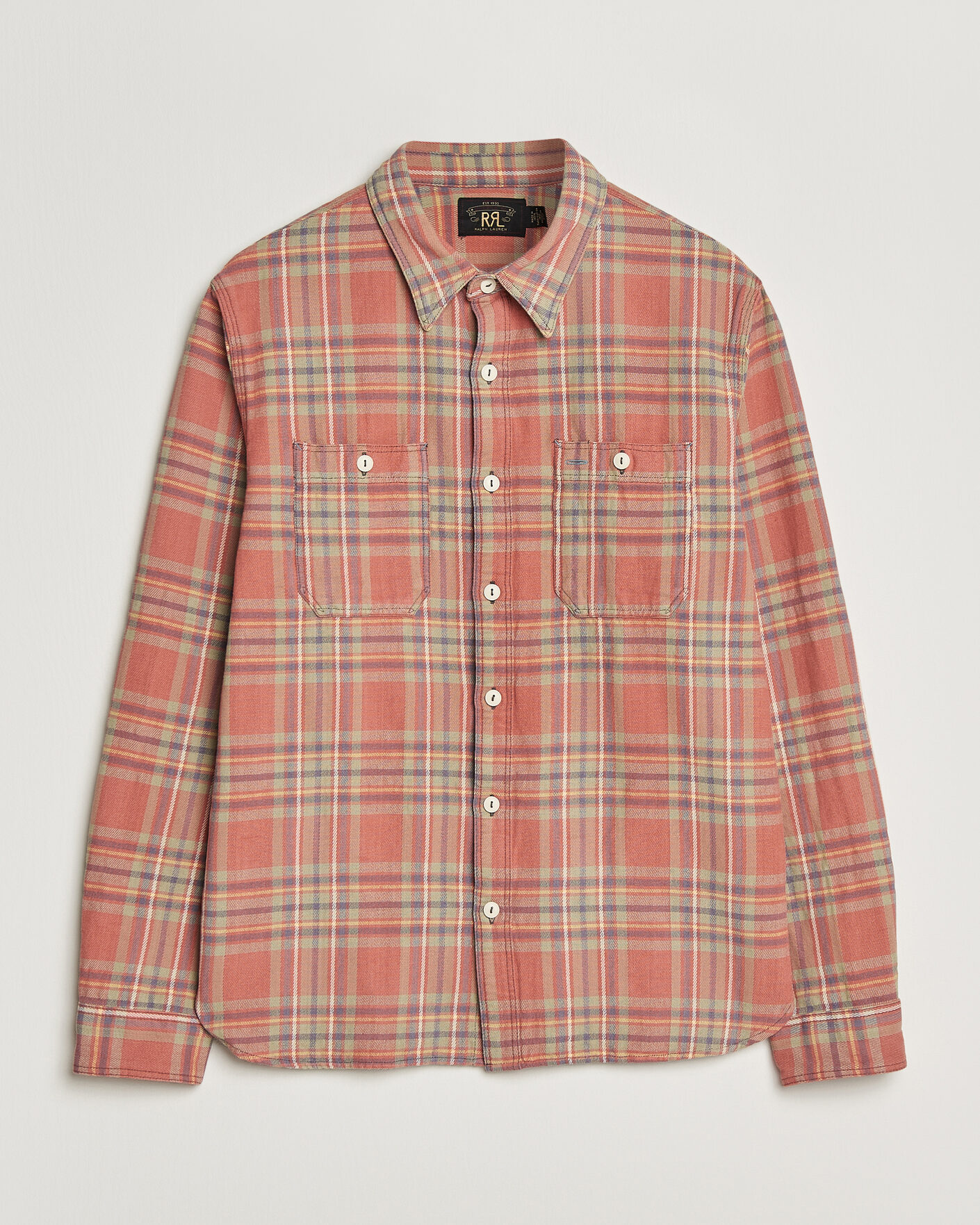 Mies | Kauluspaidat | RRL | Cameron Double Pocket Shirt Red/Blue Check