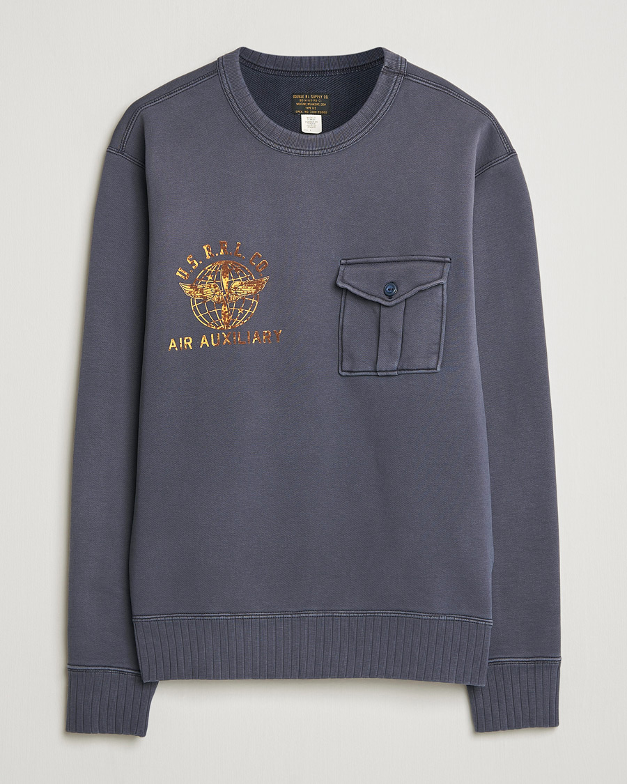 Mies | Puserot | RRL | Training Crew Sweatshirt Faded Blue
