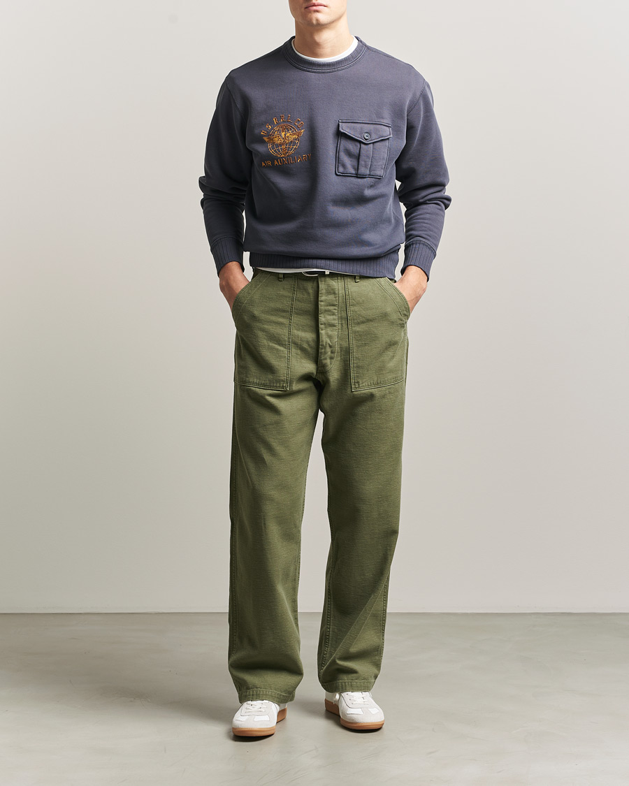 Mies | Puserot | RRL | Training Crew Sweatshirt Faded Blue