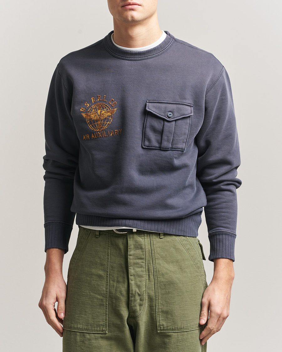 Mies | Puserot | RRL | Training Crew Sweatshirt Faded Blue