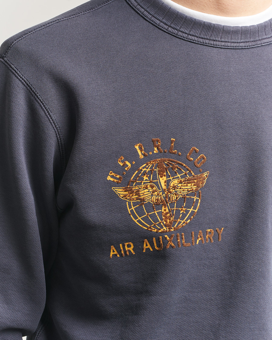 Mies | Puserot | RRL | Training Crew Sweatshirt Faded Blue