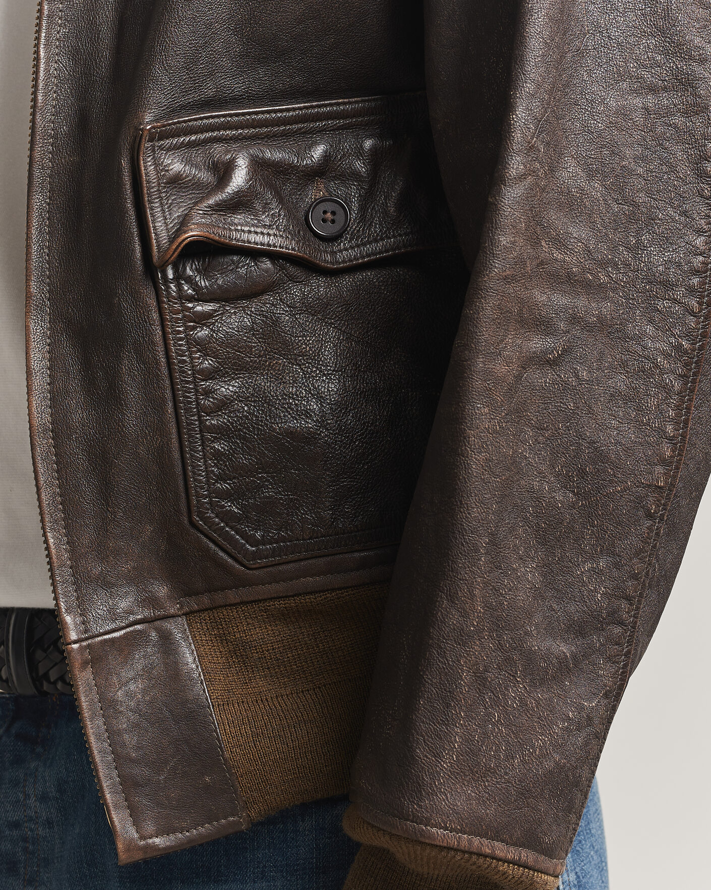 Mies | Takit | RRL | Pratt Leather Jacket Vintage Brown