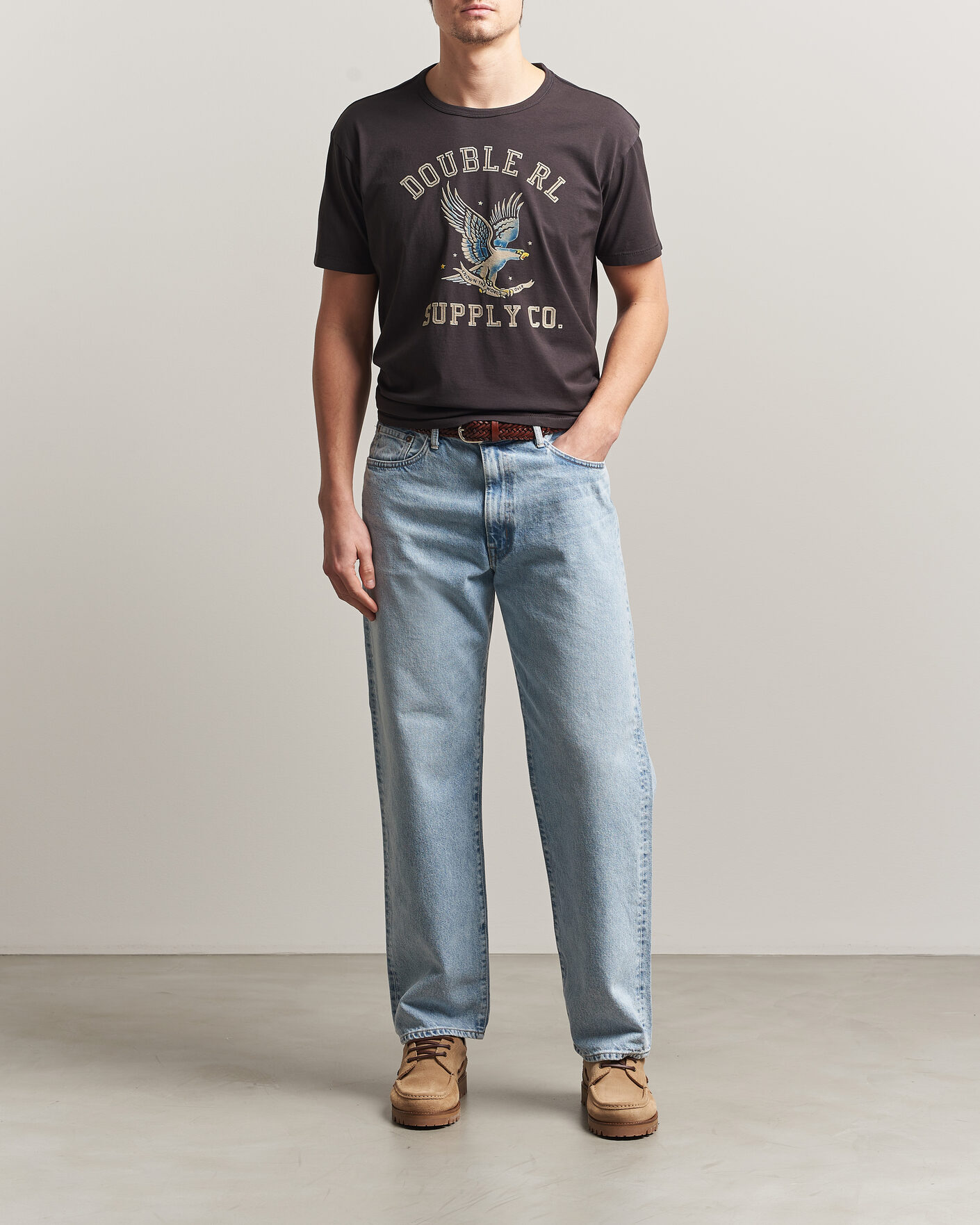 Mies | T-paidat | RRL | Eagle Print Tee Faded Black