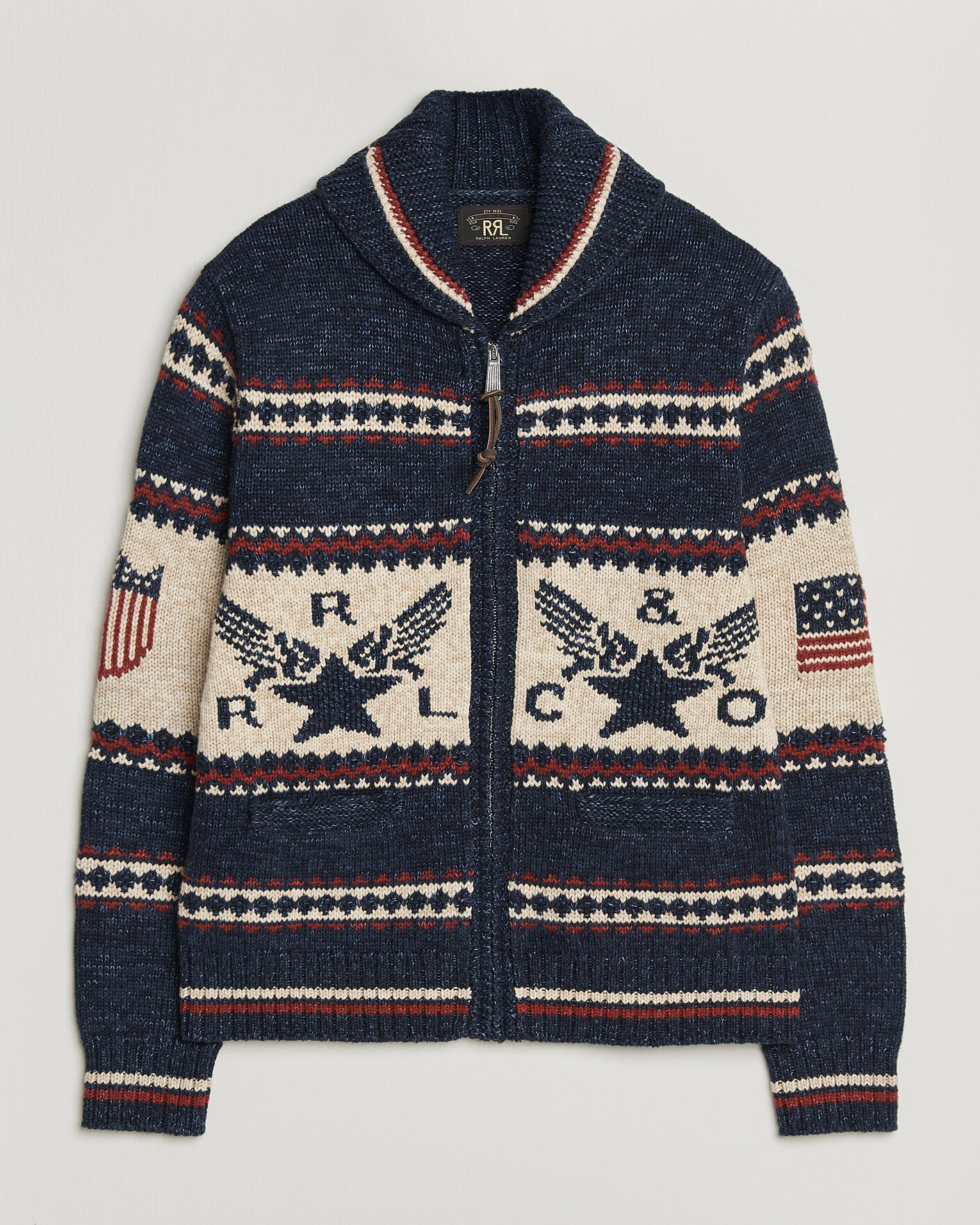 Mies | Puserot | RRL | Jacquard Shawl Cardigan Indigo