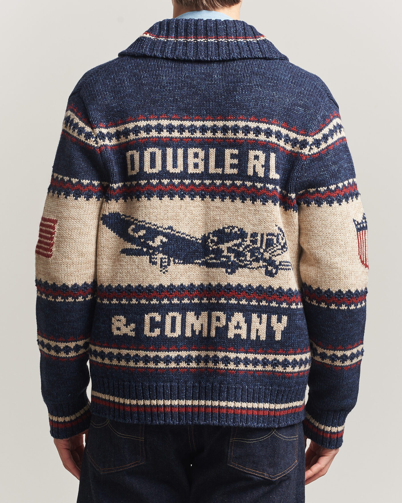Mies | Puserot | RRL | Jacquard Shawl Cardigan Indigo