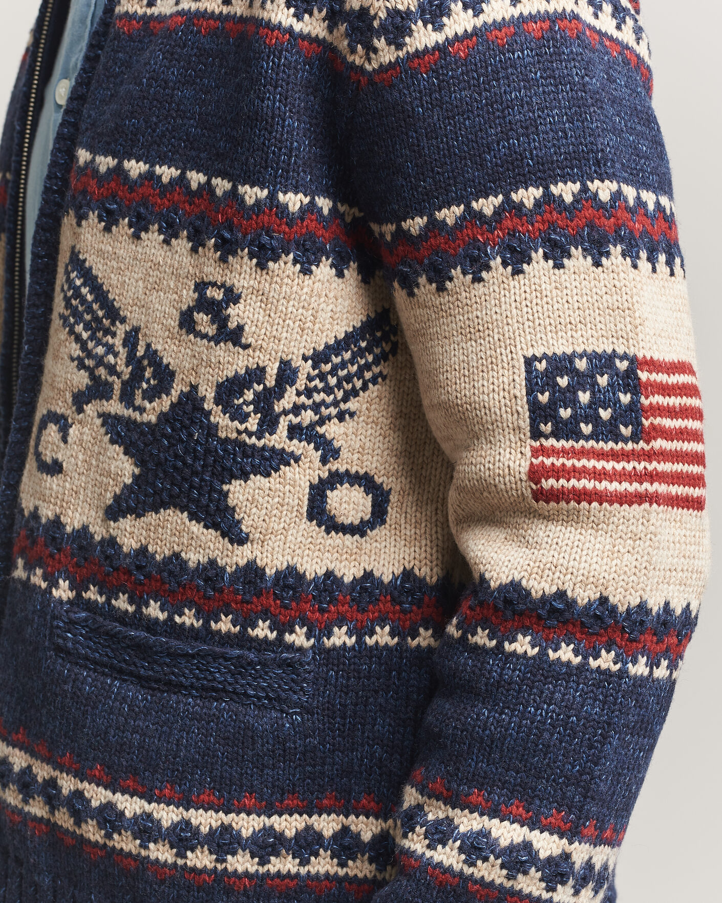 Mies | Puserot | RRL | Jacquard Shawl Cardigan Indigo