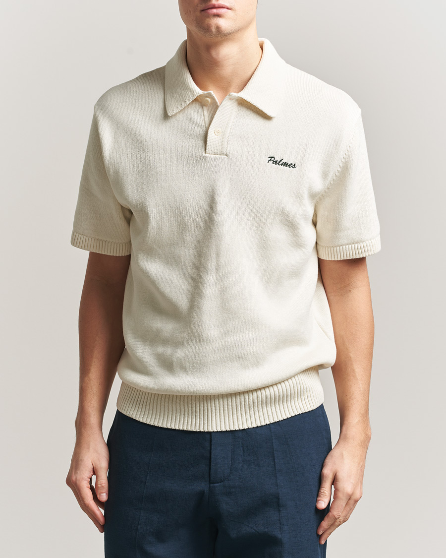 Mies | Pikeet | Palmes | Cotton Knit Polo Off White