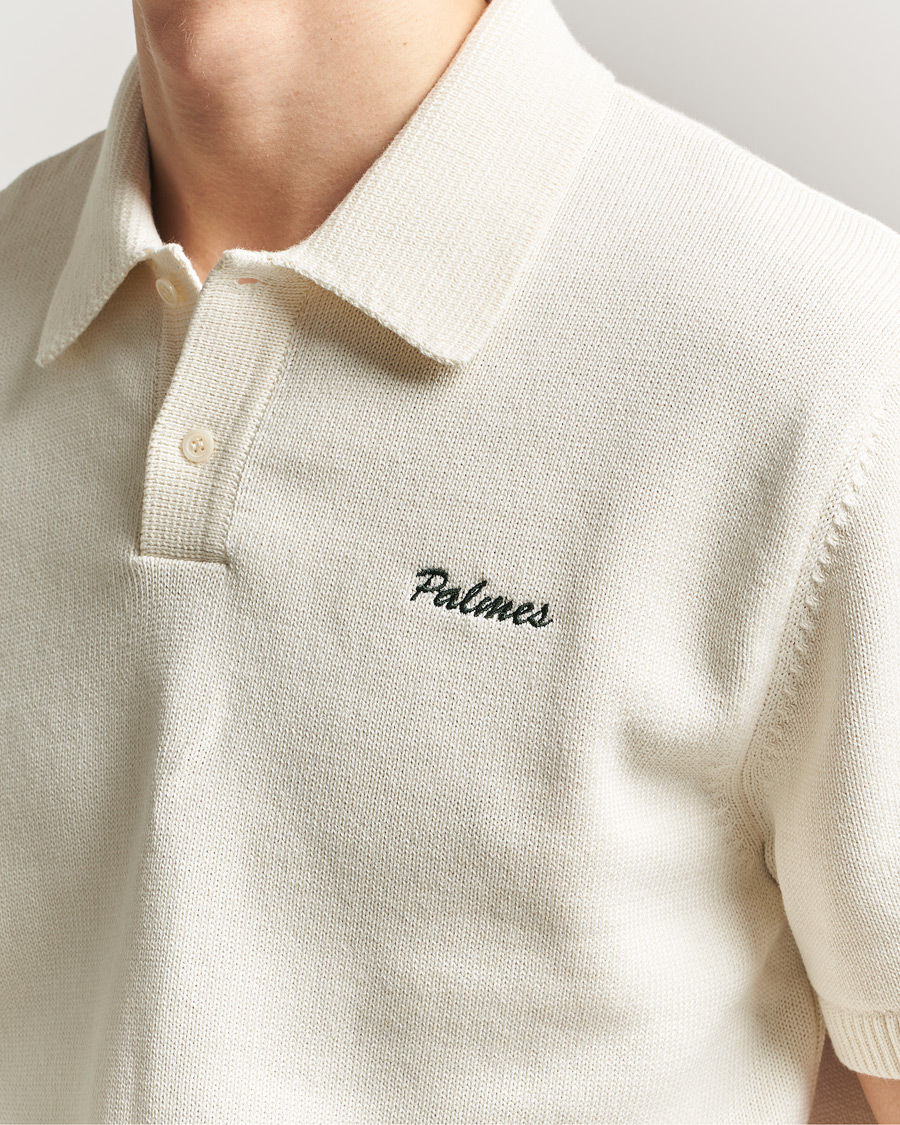 Mies | Pikeet | Palmes | Cotton Knit Polo Off White