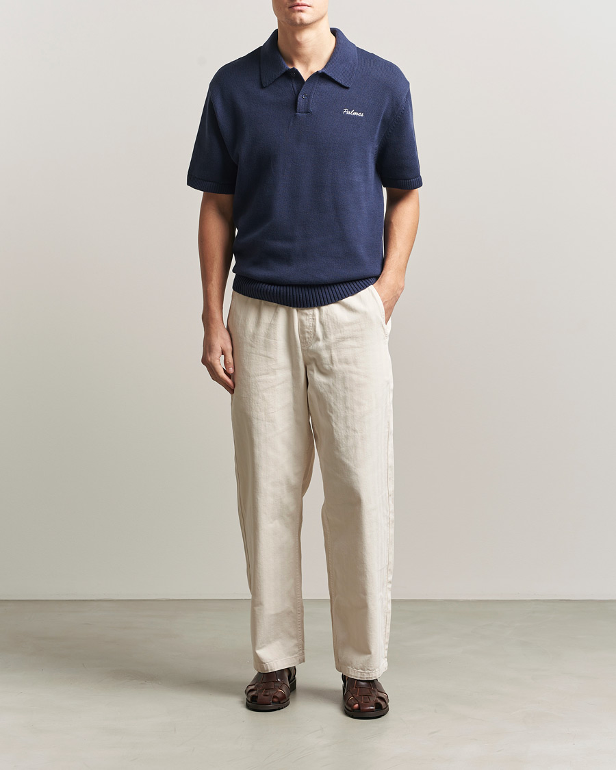 Mies | Pikeet | Palmes | Cotton Knit Polo Navy