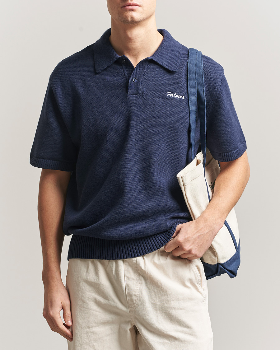 Mies | Pikeet | Palmes | Cotton Knit Polo Navy