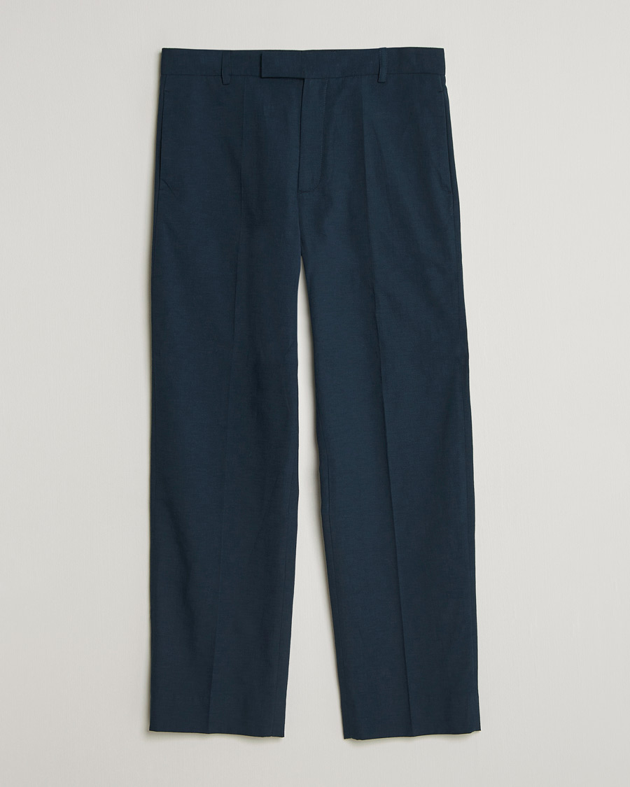 Mies | Housut | Palmes | Pleated Cotton Trousers Navy