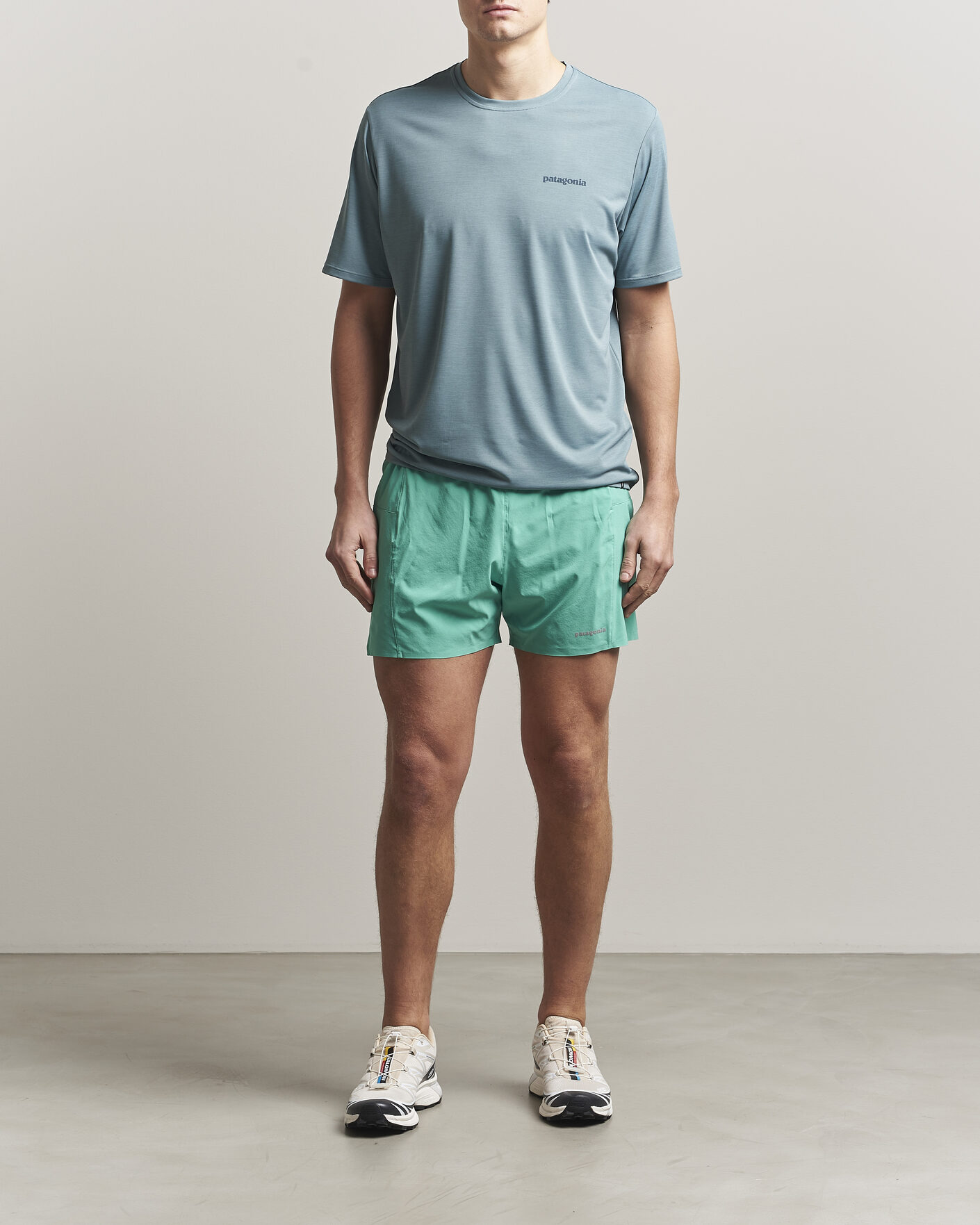 Mies | T-paidat | Patagonia | Cap Cool Daily Logo T-Shirt Blue Sage