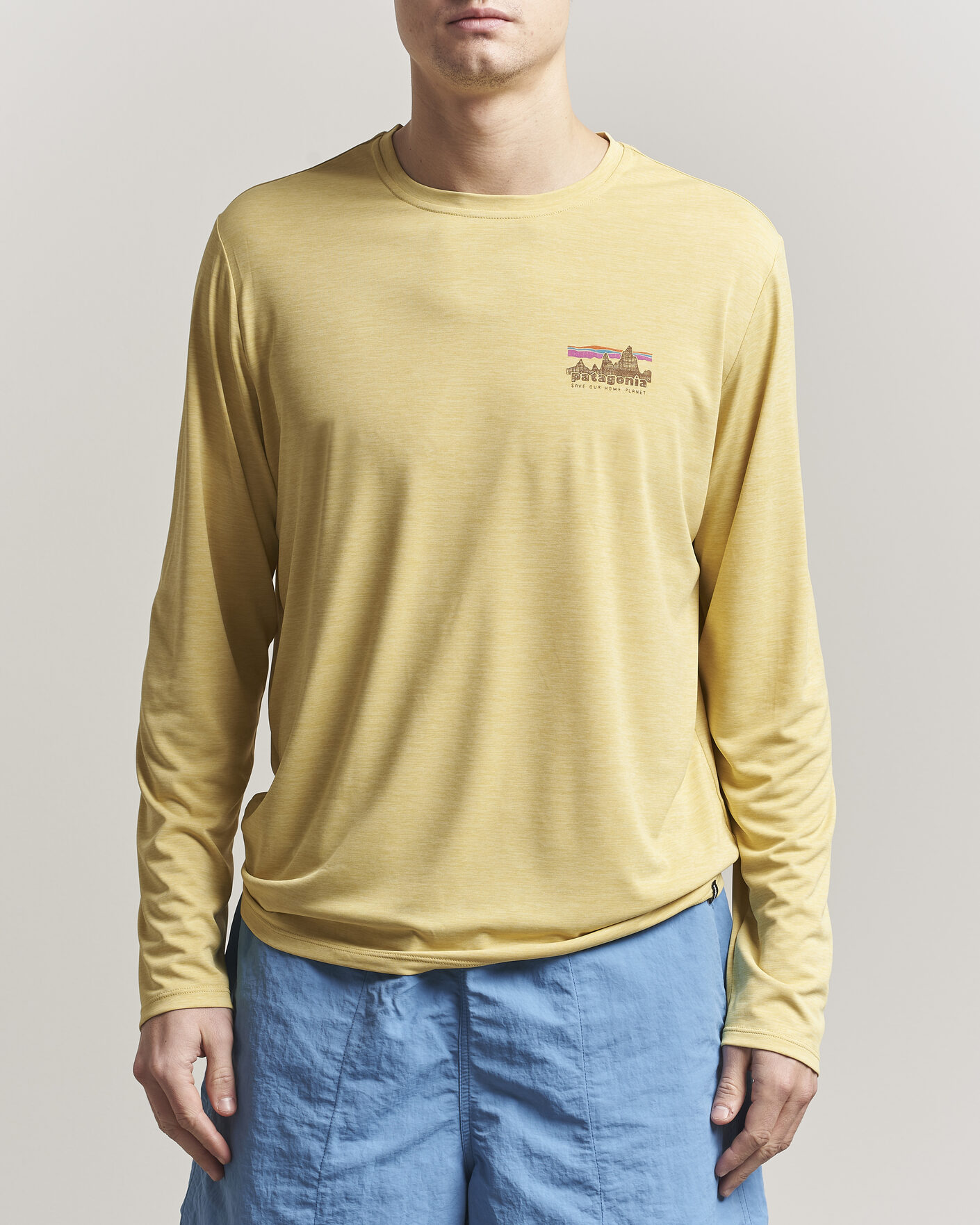 Mies | T-paidat | Patagonia | 73 Skyline Cap Cool Daily Long Sleeve T-Shirt Yellow