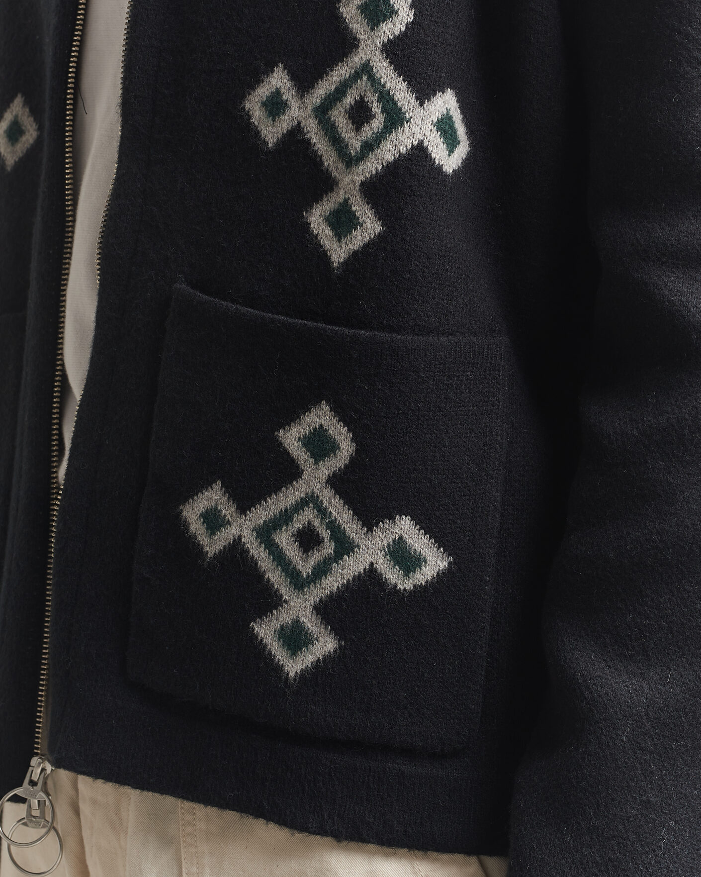 Mies | Puserot | Pendleton | Jacquard Motif Zip Cardigan Midnight