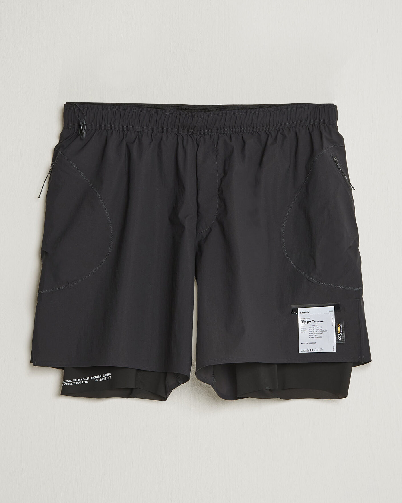 Mies | Shortsit | Satisfy | Rippy Cordura 5 Inch Shorts Black