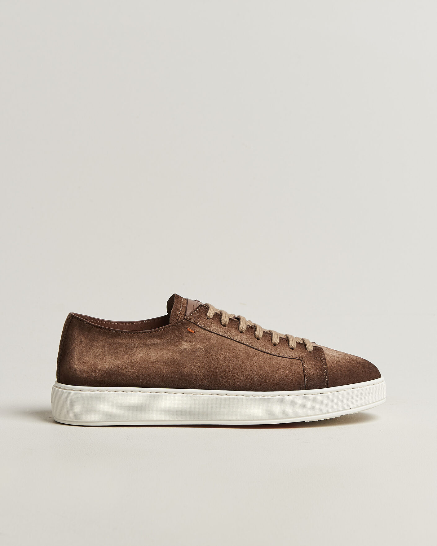 Mies | Tennarit | Santoni | Cleanic Silk Suede Sneakers Dark Brown