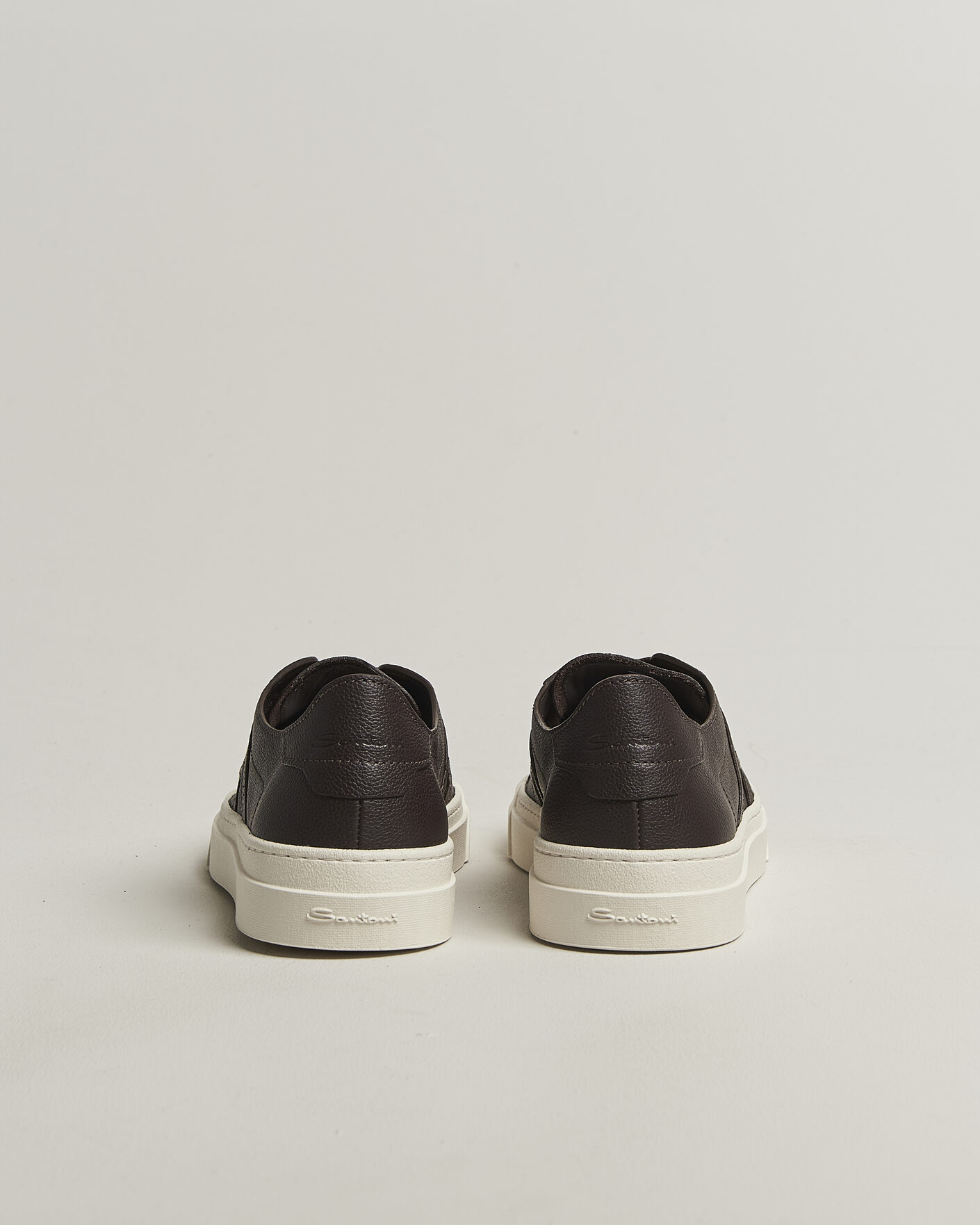 Mies | Tennarit | Santoni | Double Buckle Sneakers Dark Brown Calf