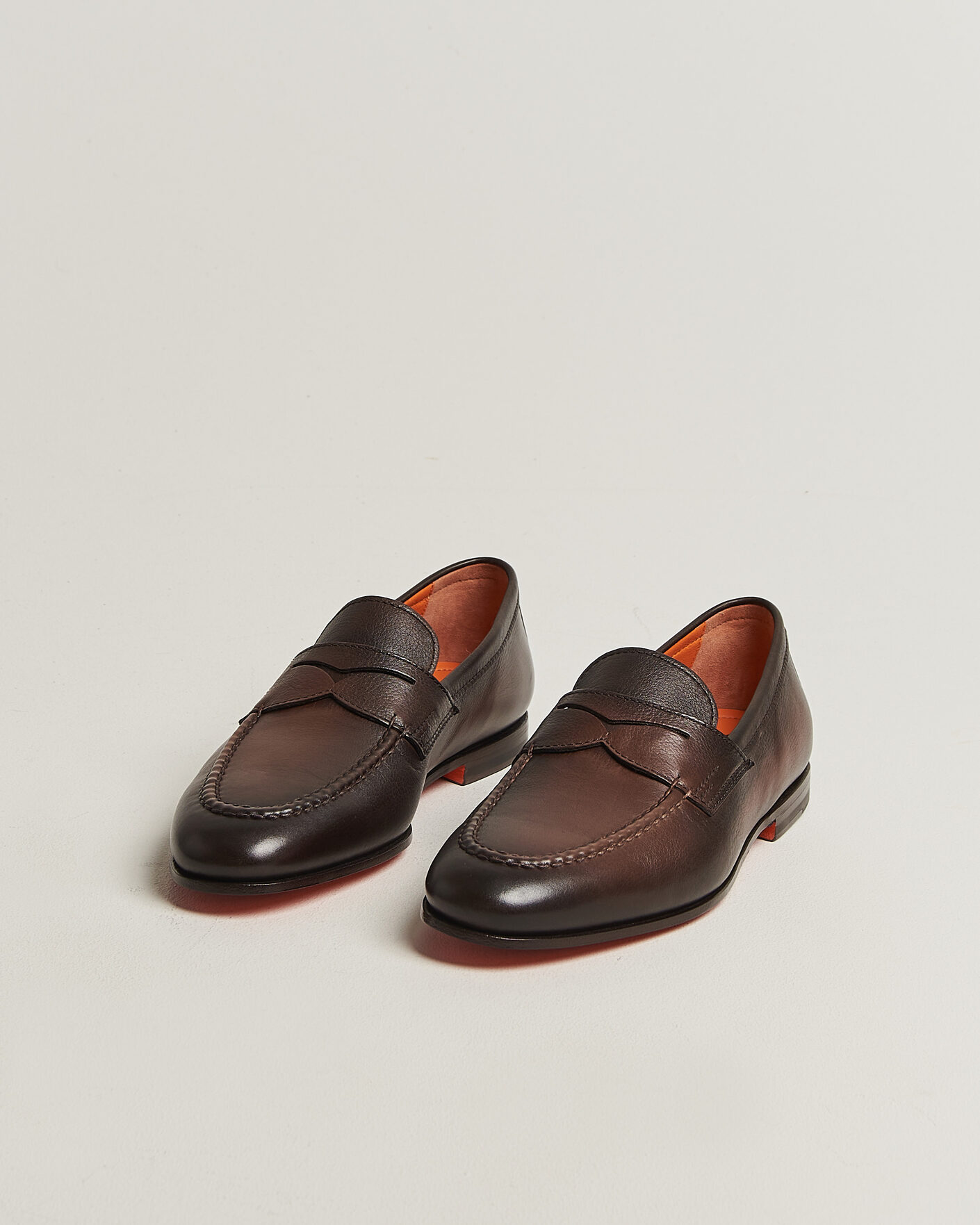 Mies | Loaferit | Santoni | Penny Loafers Dark Brown Calf
