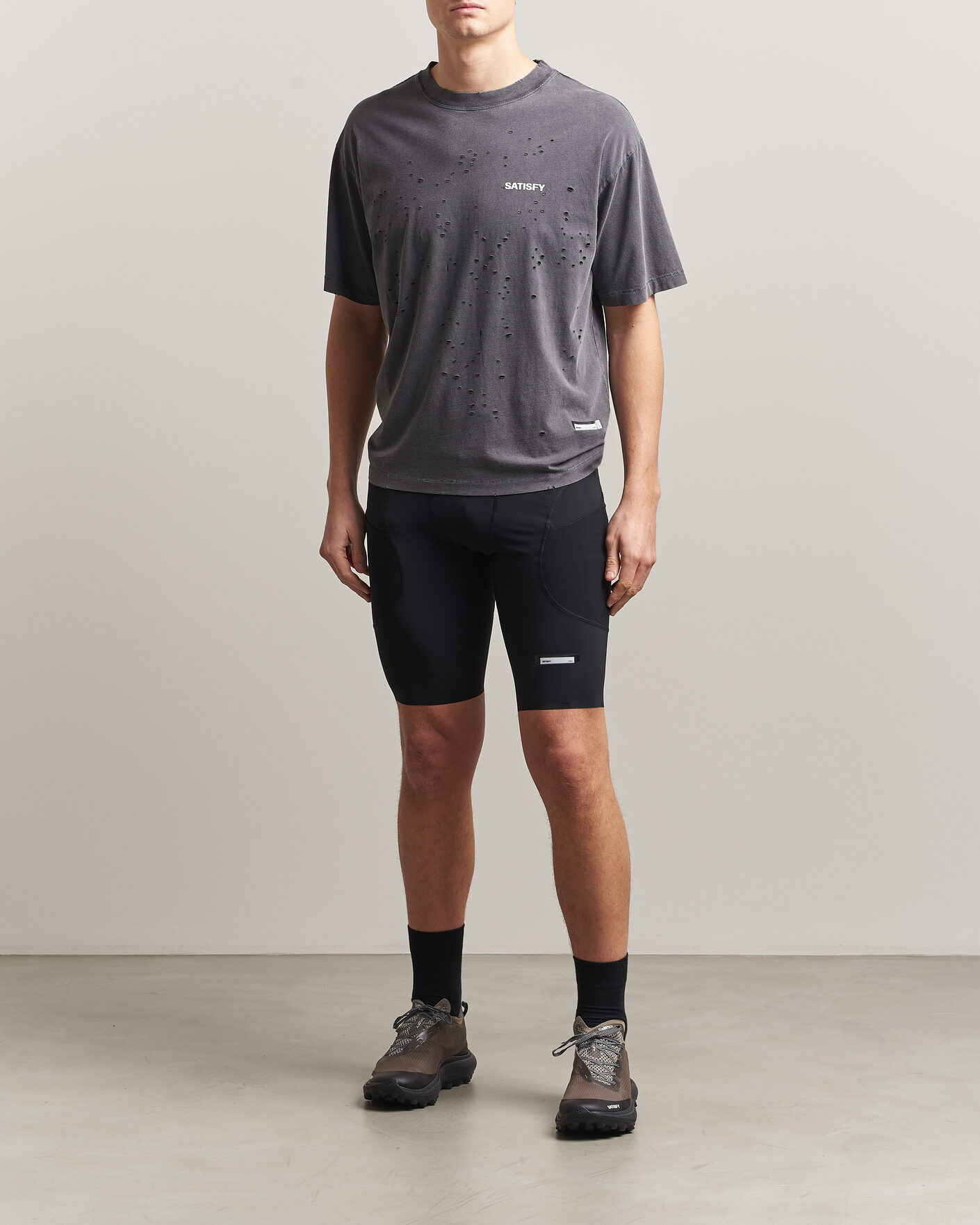 Mies | T-paidat | Satisfy | MothTech Small Logo T-Shirt Aged Black