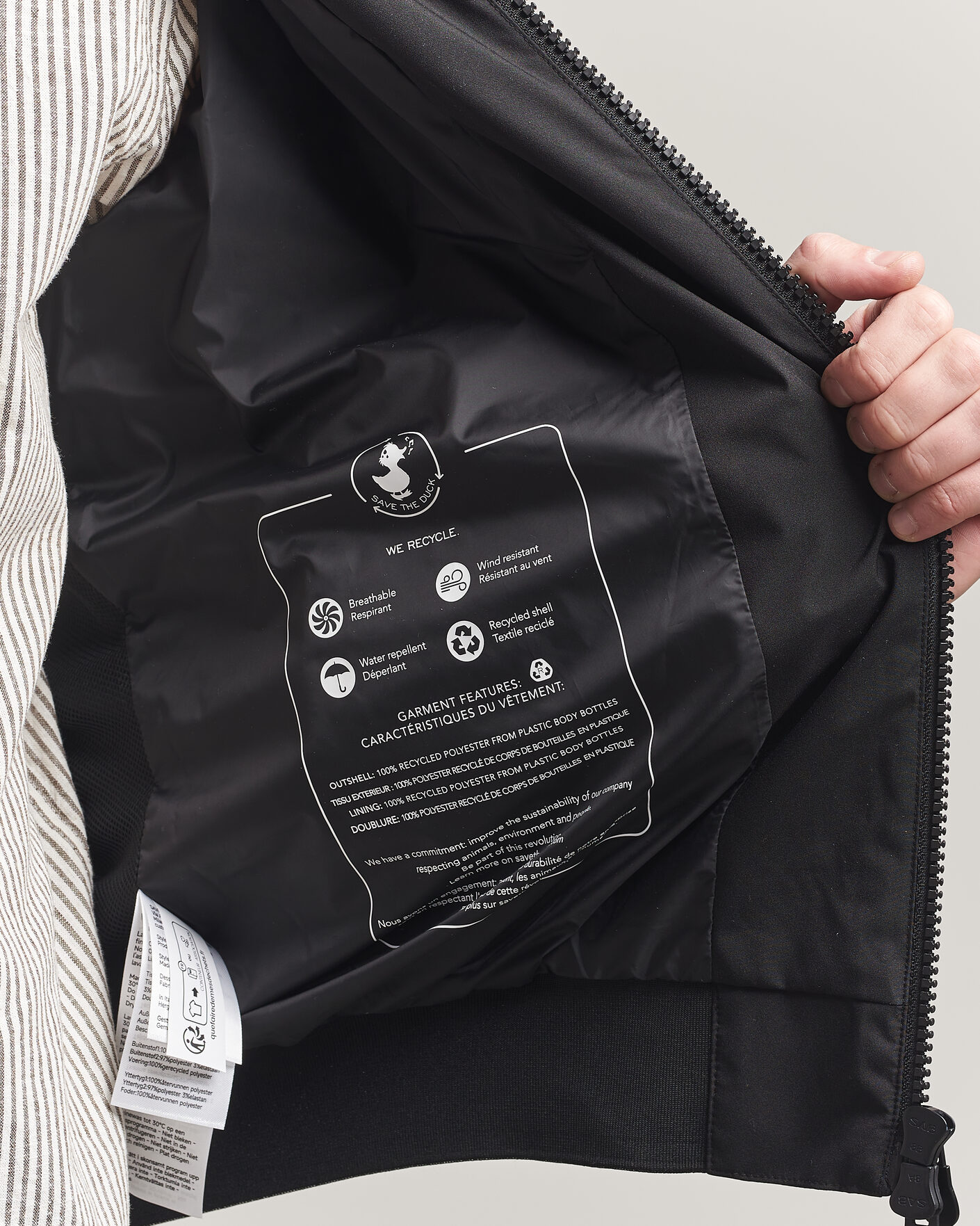 Mies | Takit | Save The Duck | Finlay Nylon Harrington Jacket Black